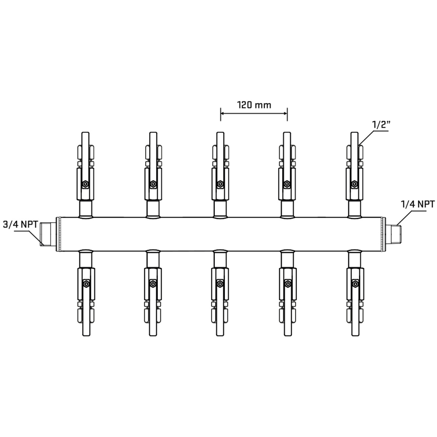 M510B121040 Manifolds Stainless Steel Double Sided