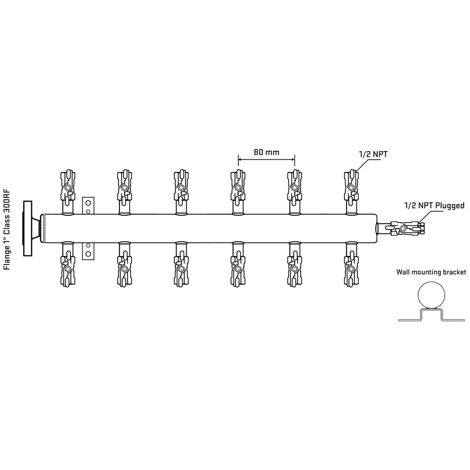 M512A010212 Manifolds Stainless Steel Double Sided