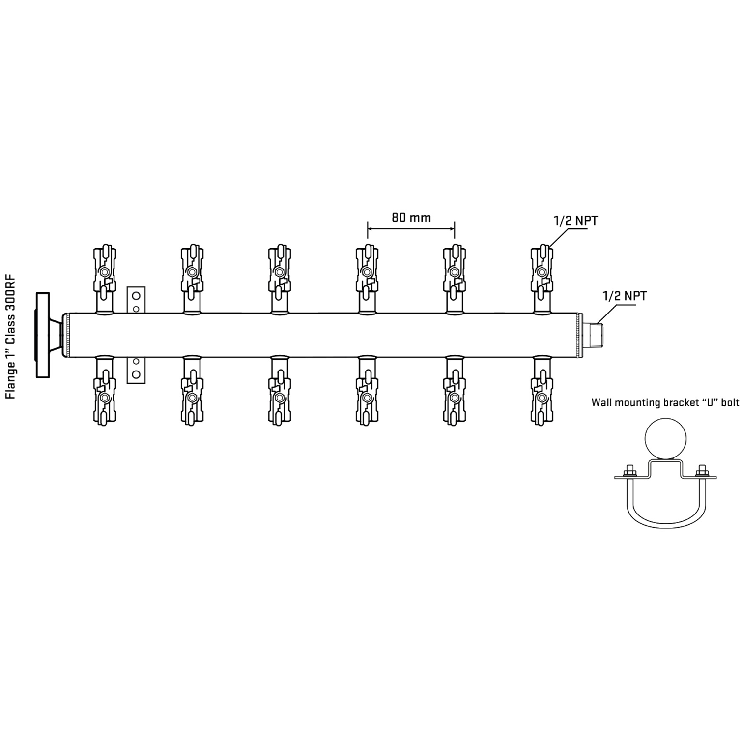 M512A010231 Manifolds Stainless Steel Double Sided