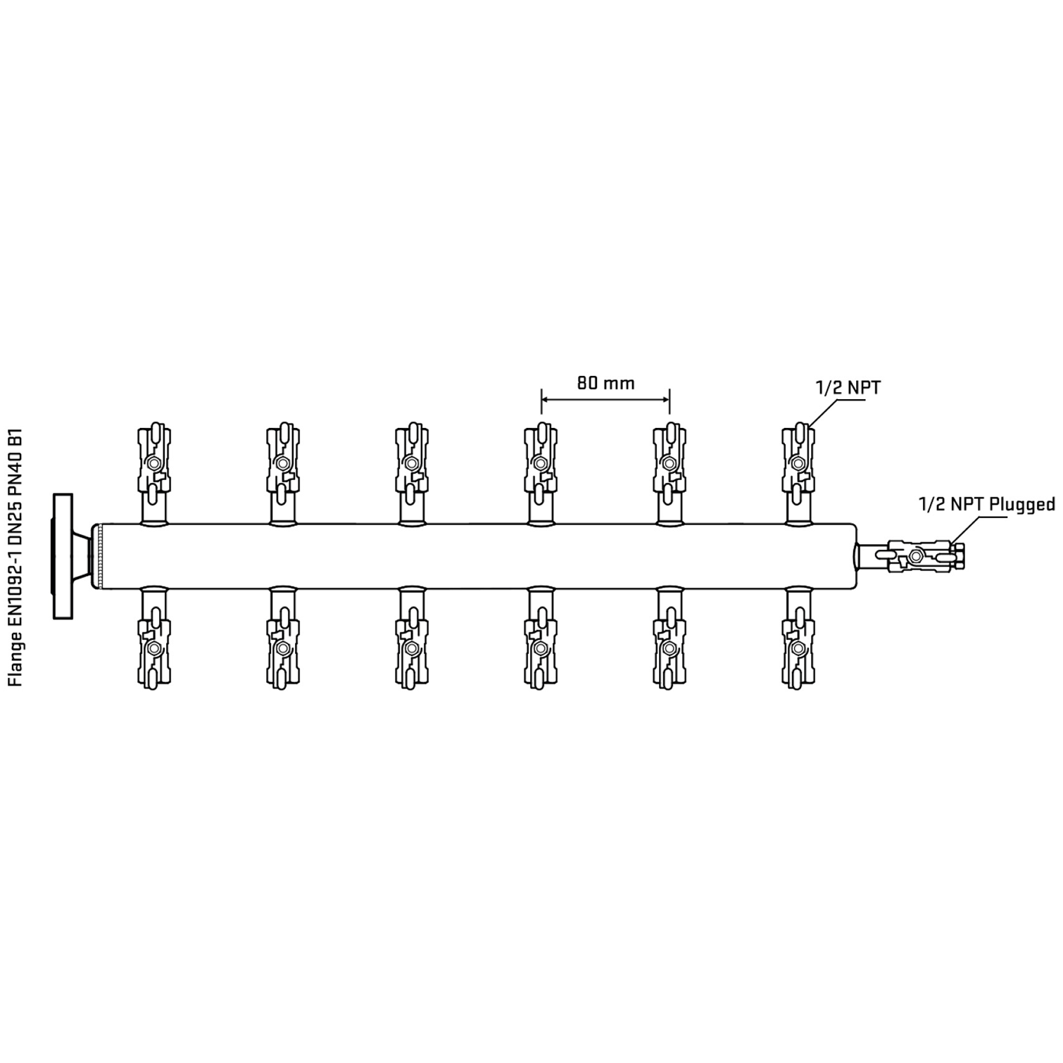 M512A010310 Manifolds Stainless Steel Double Sided