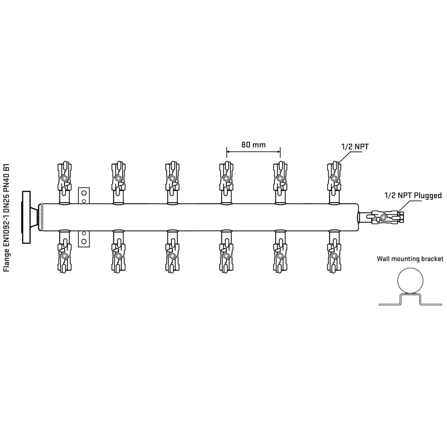 M512A010312 Manifolds Stainless Steel Double Sided