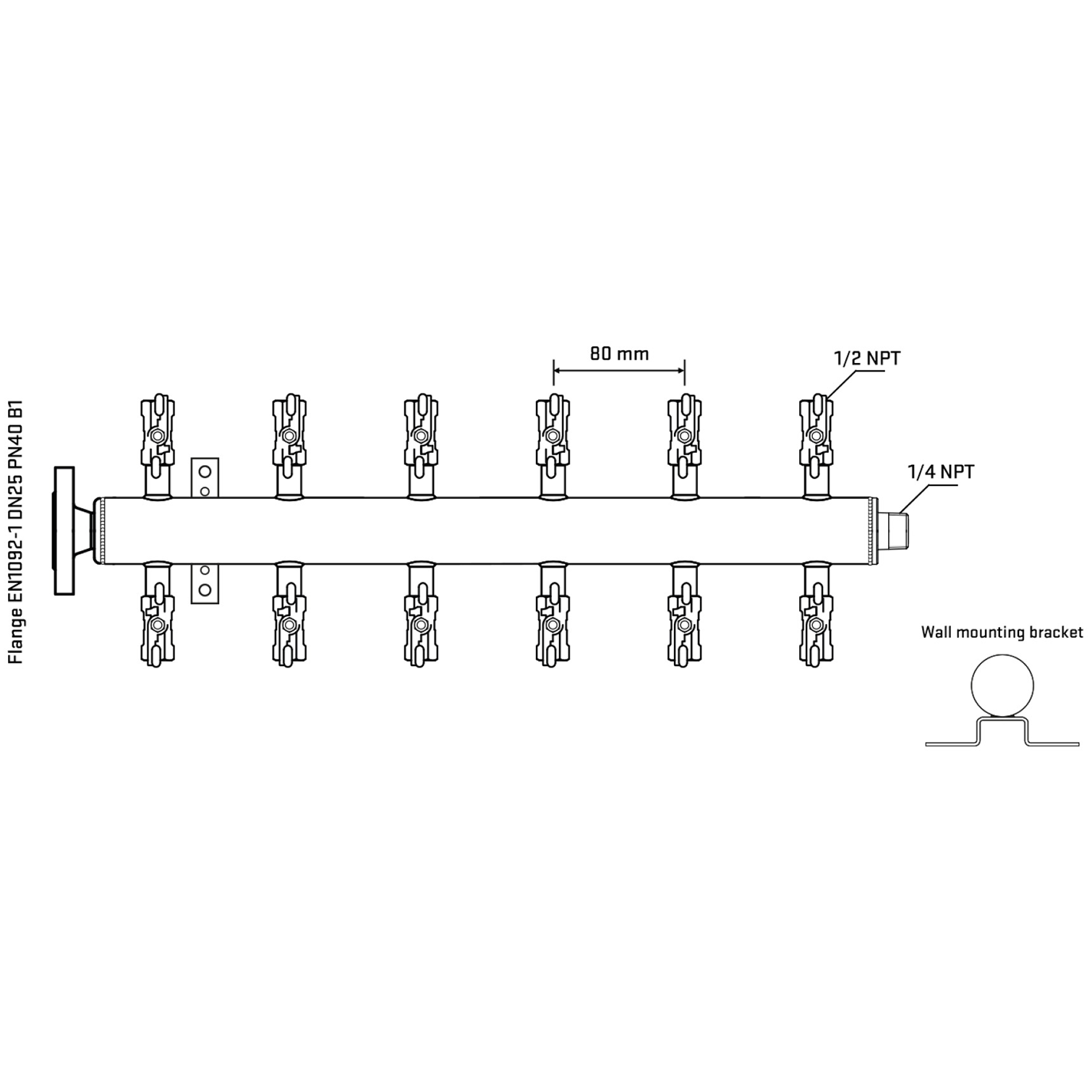 M512A010342 Manifolds Stainless Steel Double Sided