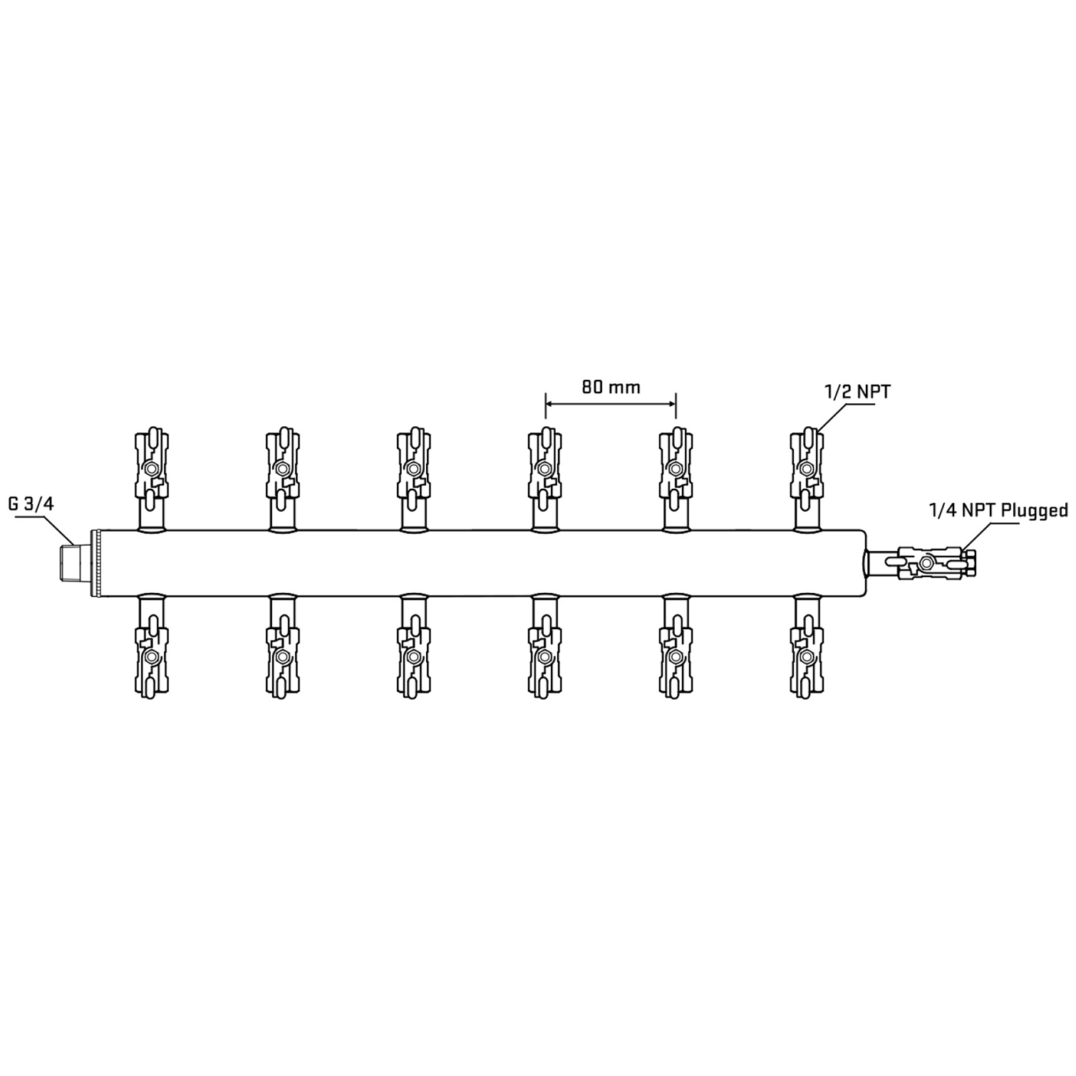 M512A010420 Manifolds Stainless Steel Double Sided