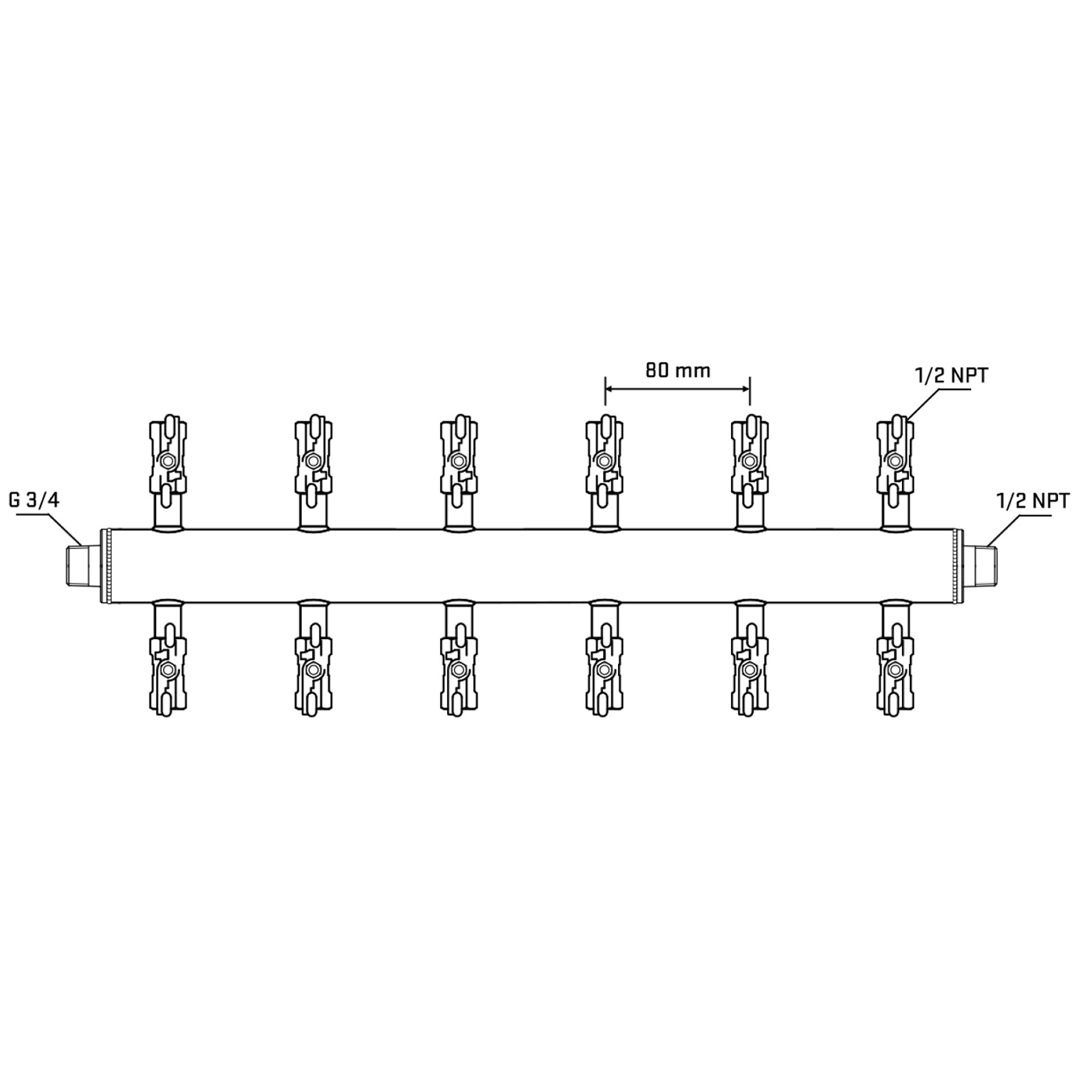 M512A010430 Manifolds Stainless Steel Double Sided