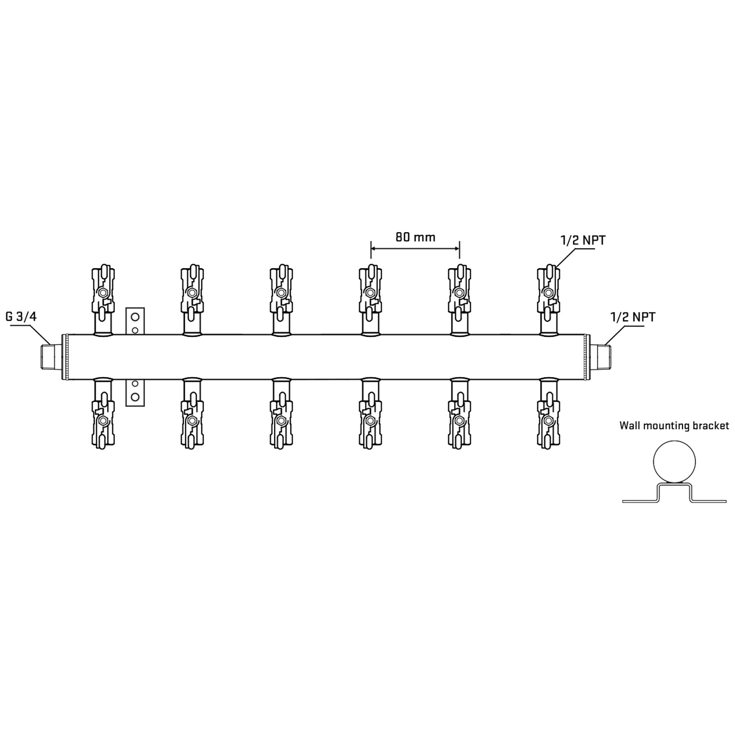 M512A010432 Manifolds Stainless Steel Double Sided