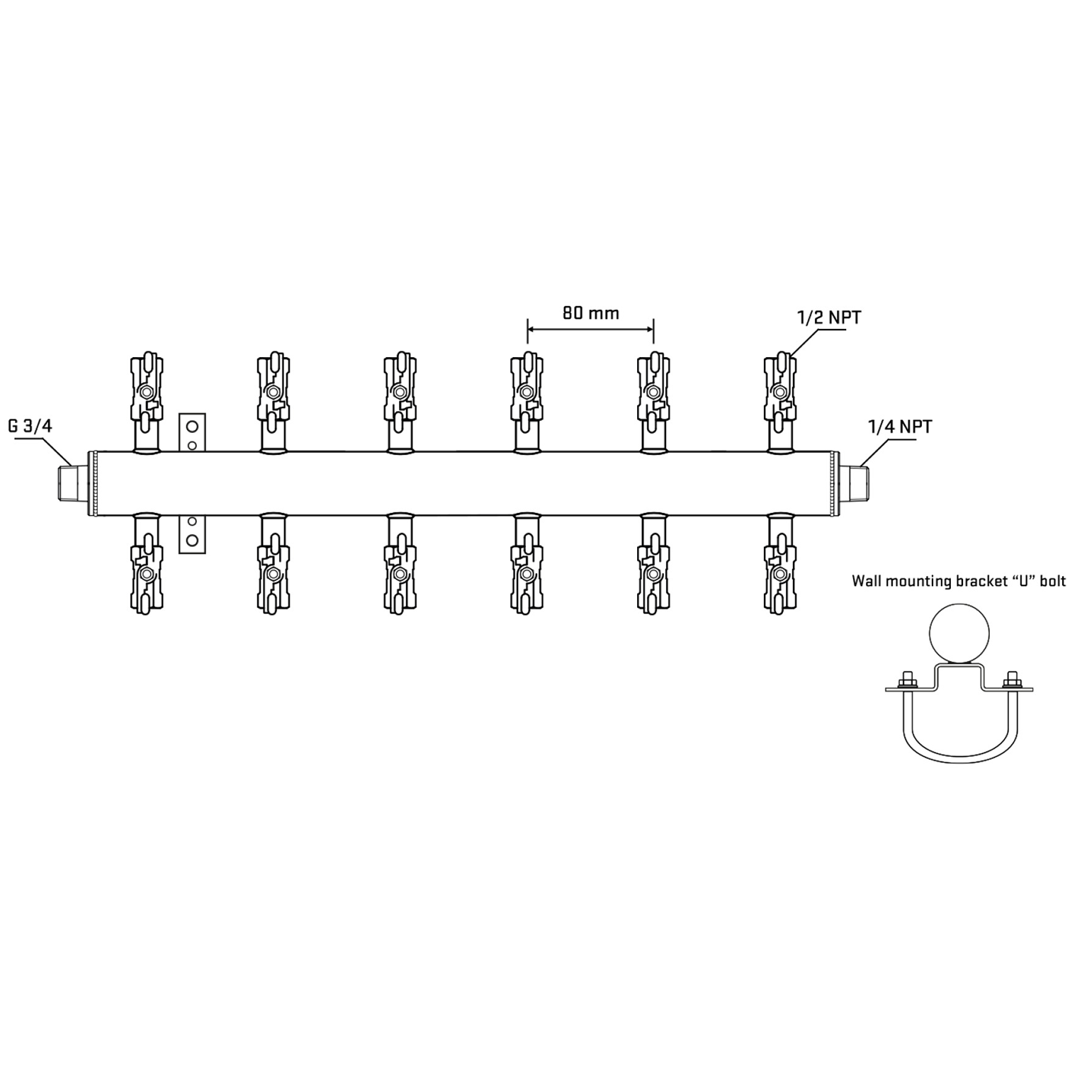 M512A010441 Manifolds Stainless Steel Double Sided