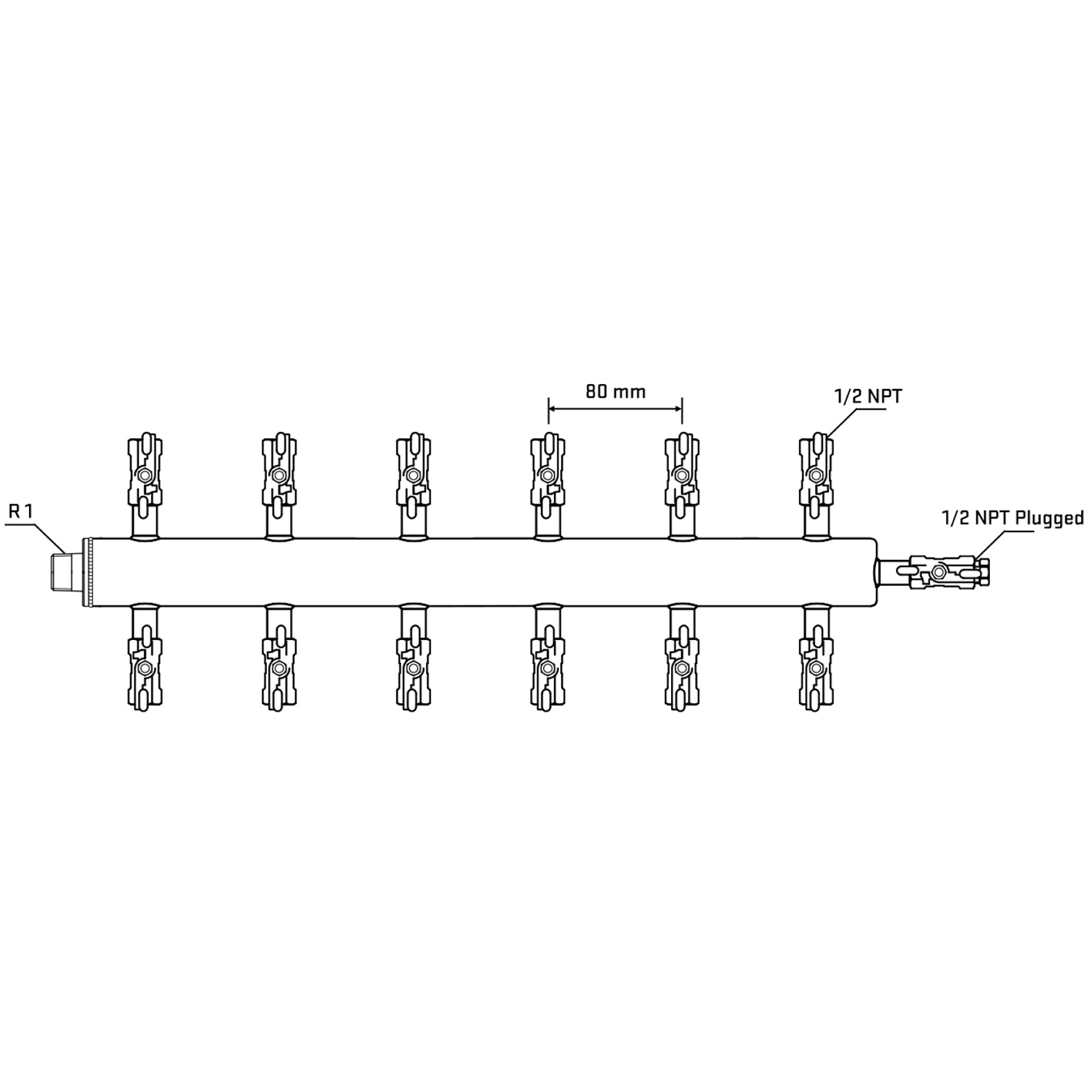 M512A010510 Manifolds Stainless Steel Double Sided