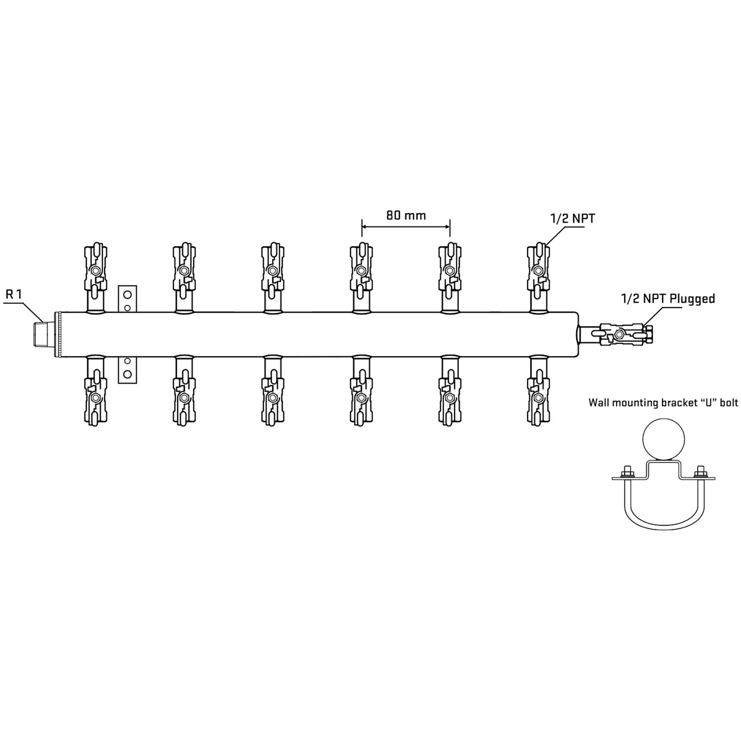 M512A010511 Manifolds Stainless Steel Double Sided