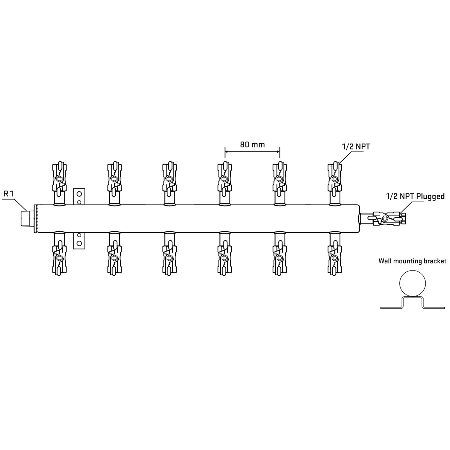 M512A010512 Manifolds Stainless Steel Double Sided