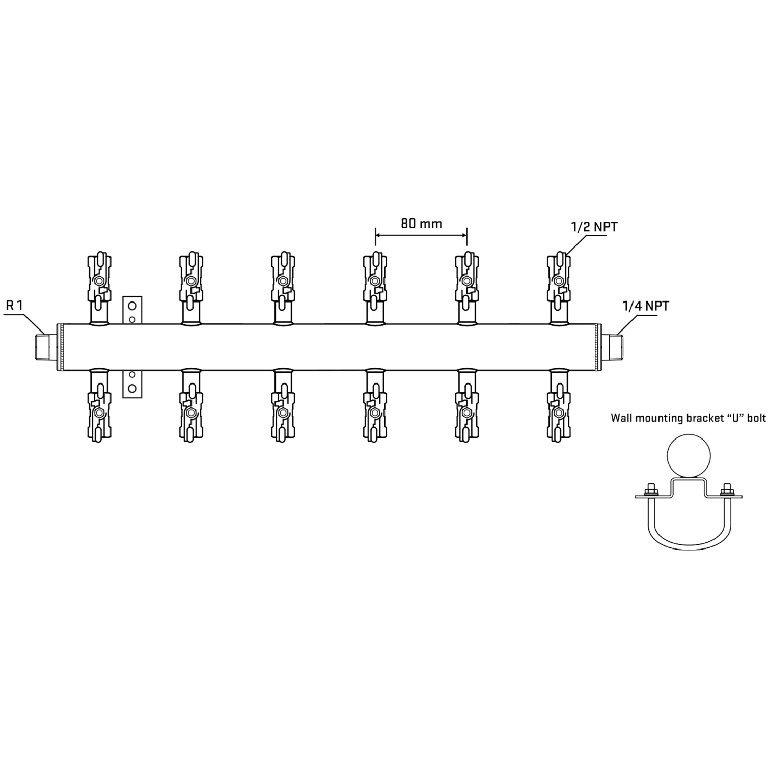 M512A010541 Manifolds Stainless Steel Double Sided