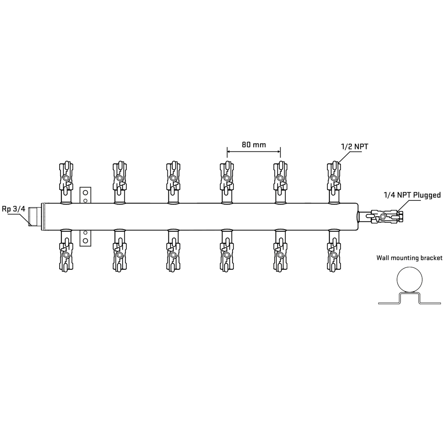 M512A010622 Manifolds Stainless Steel Double Sided