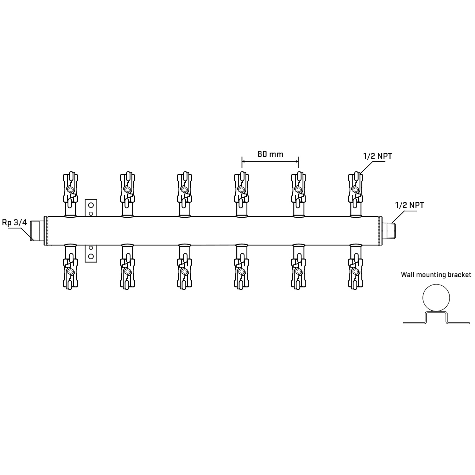 M512A010632 Manifolds Stainless Steel Double Sided