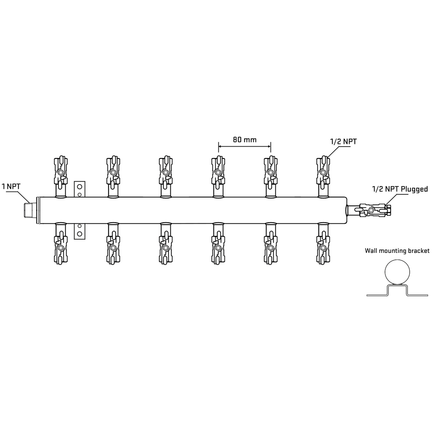 M512A010912 Manifolds Stainless Steel Double Sided