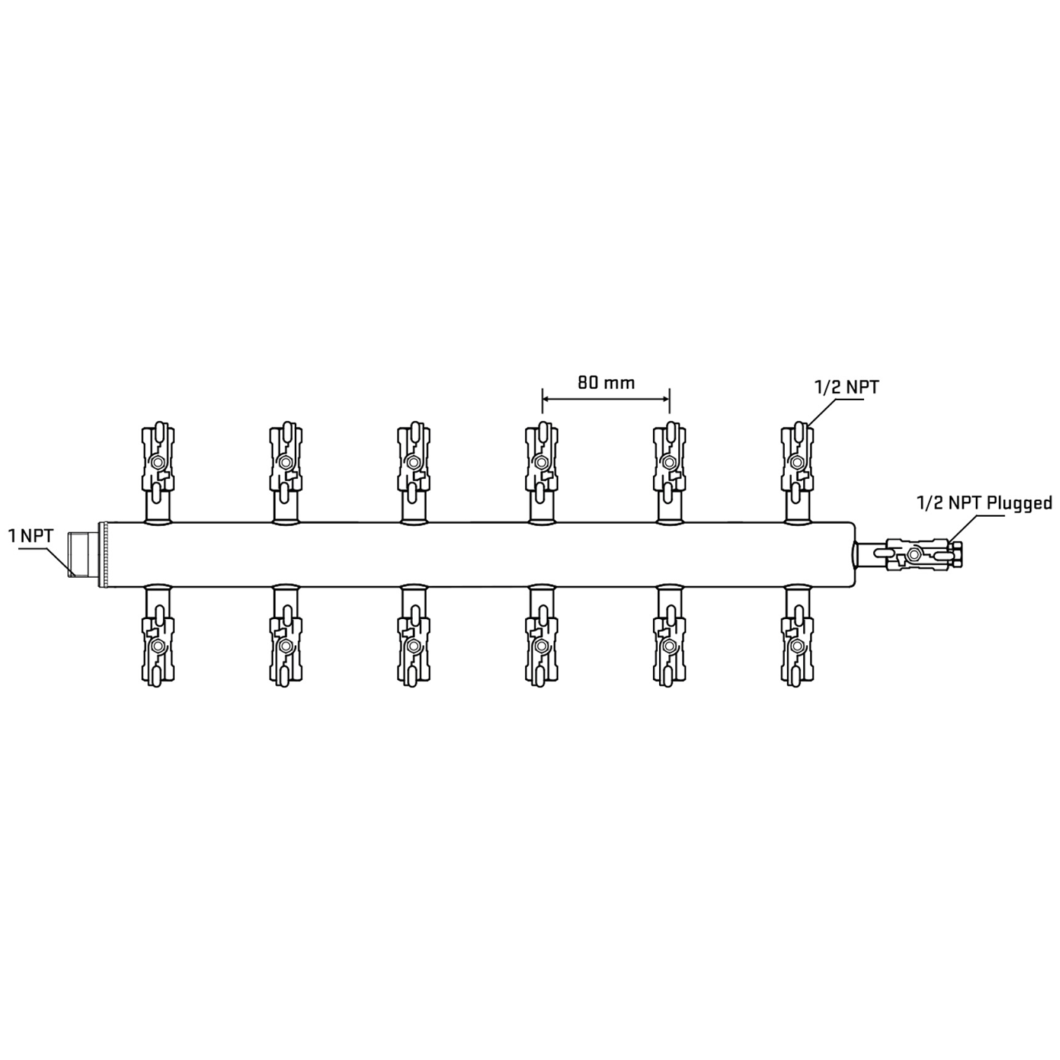 M512A011110 Manifolds Stainless Steel Double Sided