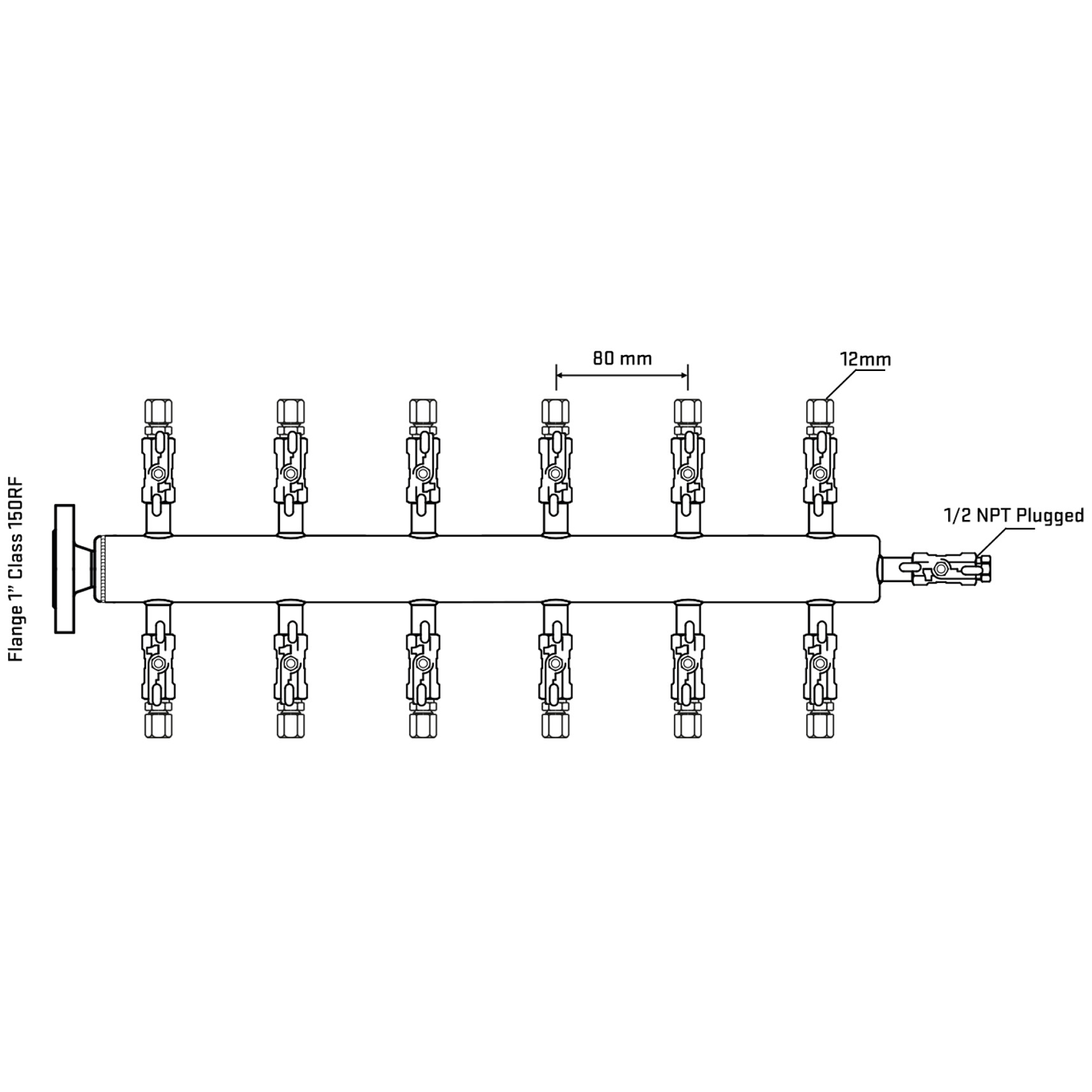 M512A030110 Manifolds Stainless Steel Double Sided