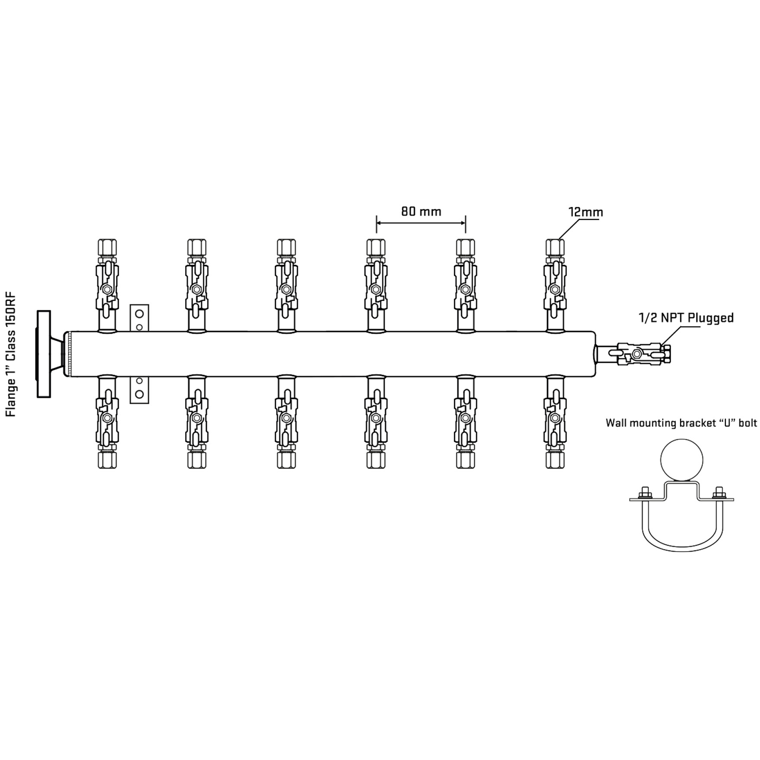 M512A030111 Manifolds Stainless Steel Double Sided