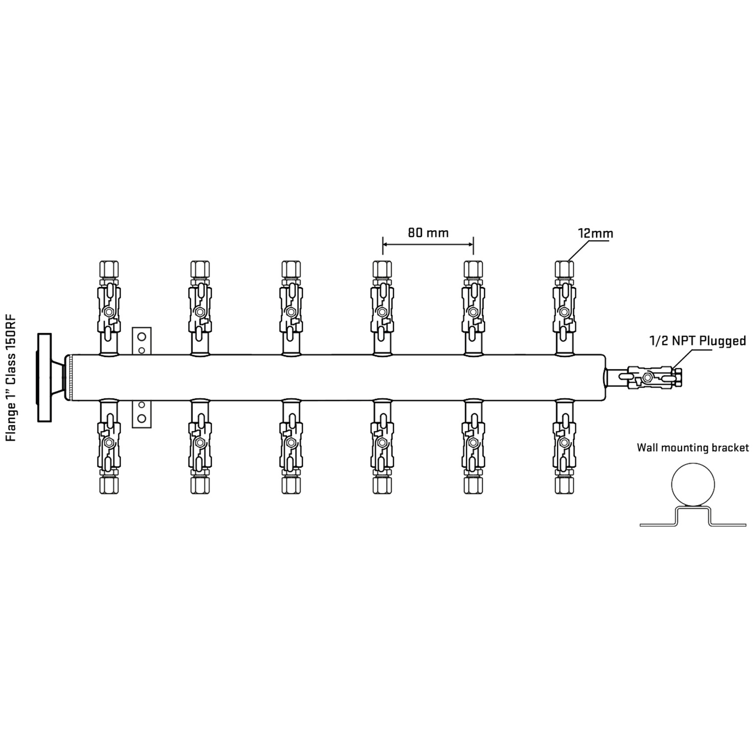 M512A030112 Manifolds Stainless Steel Double Sided