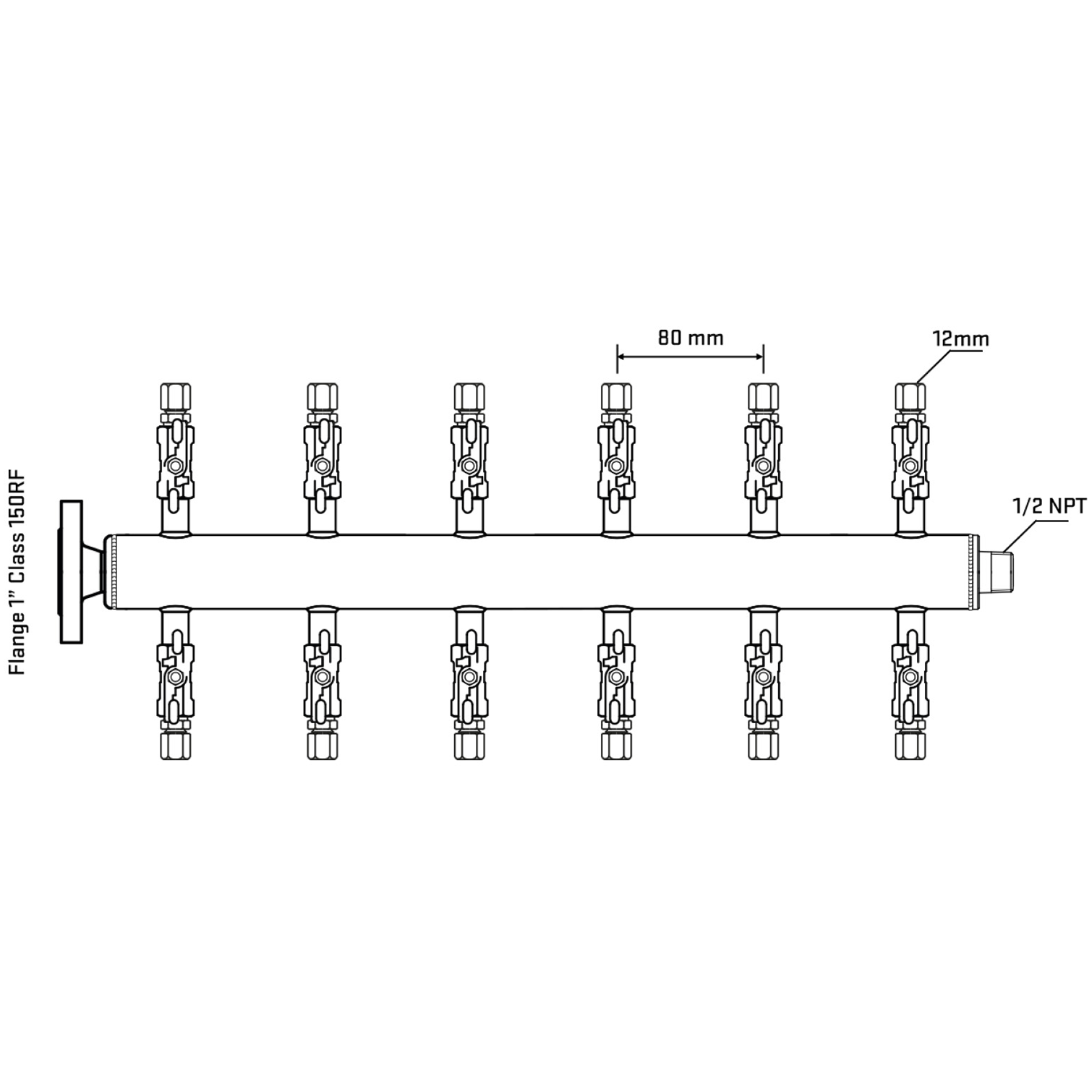 M512A030130 Manifolds Stainless Steel Double Sided