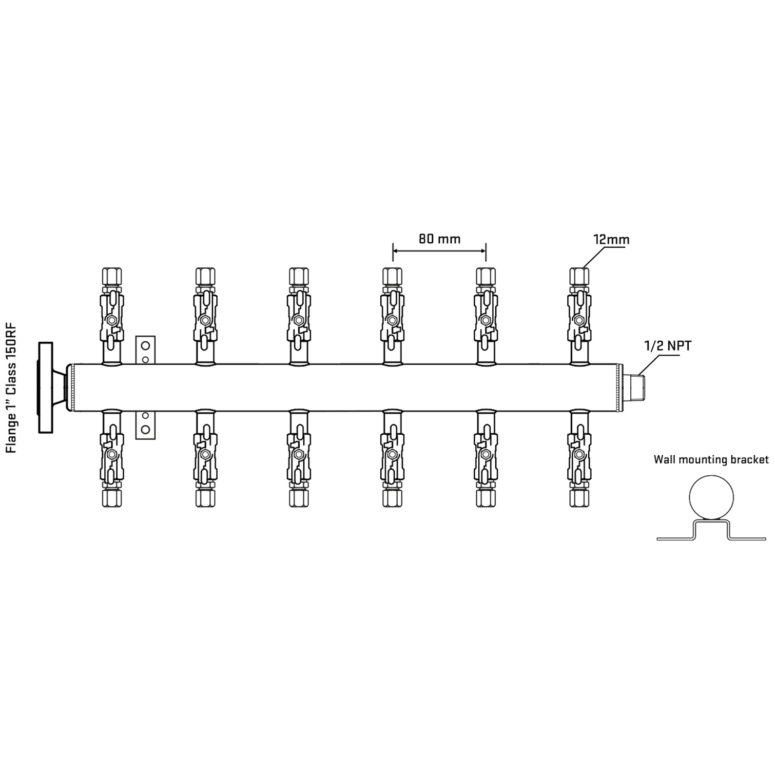 M512A030132 Manifolds Stainless Steel Double Sided