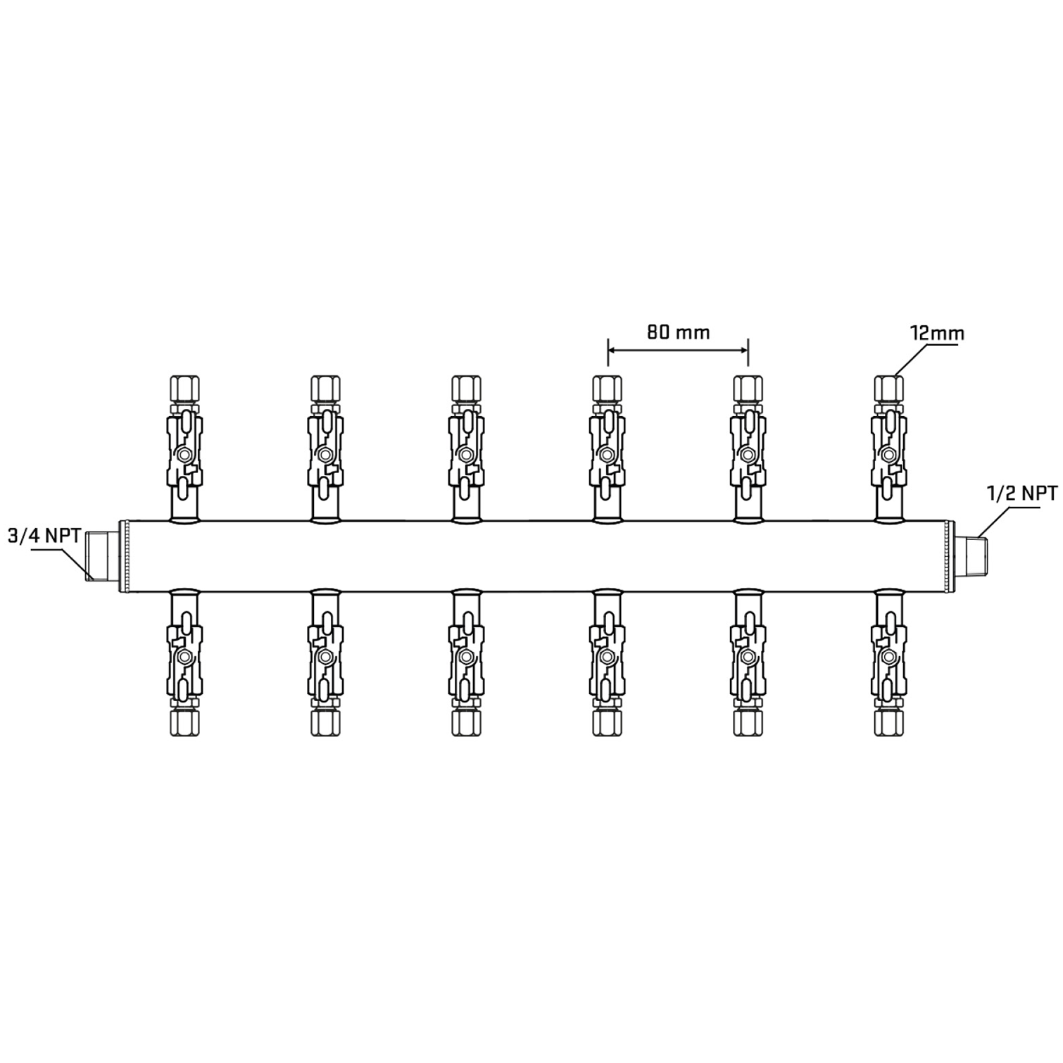 M512A031030 Manifolds Stainless Steel Double Sided