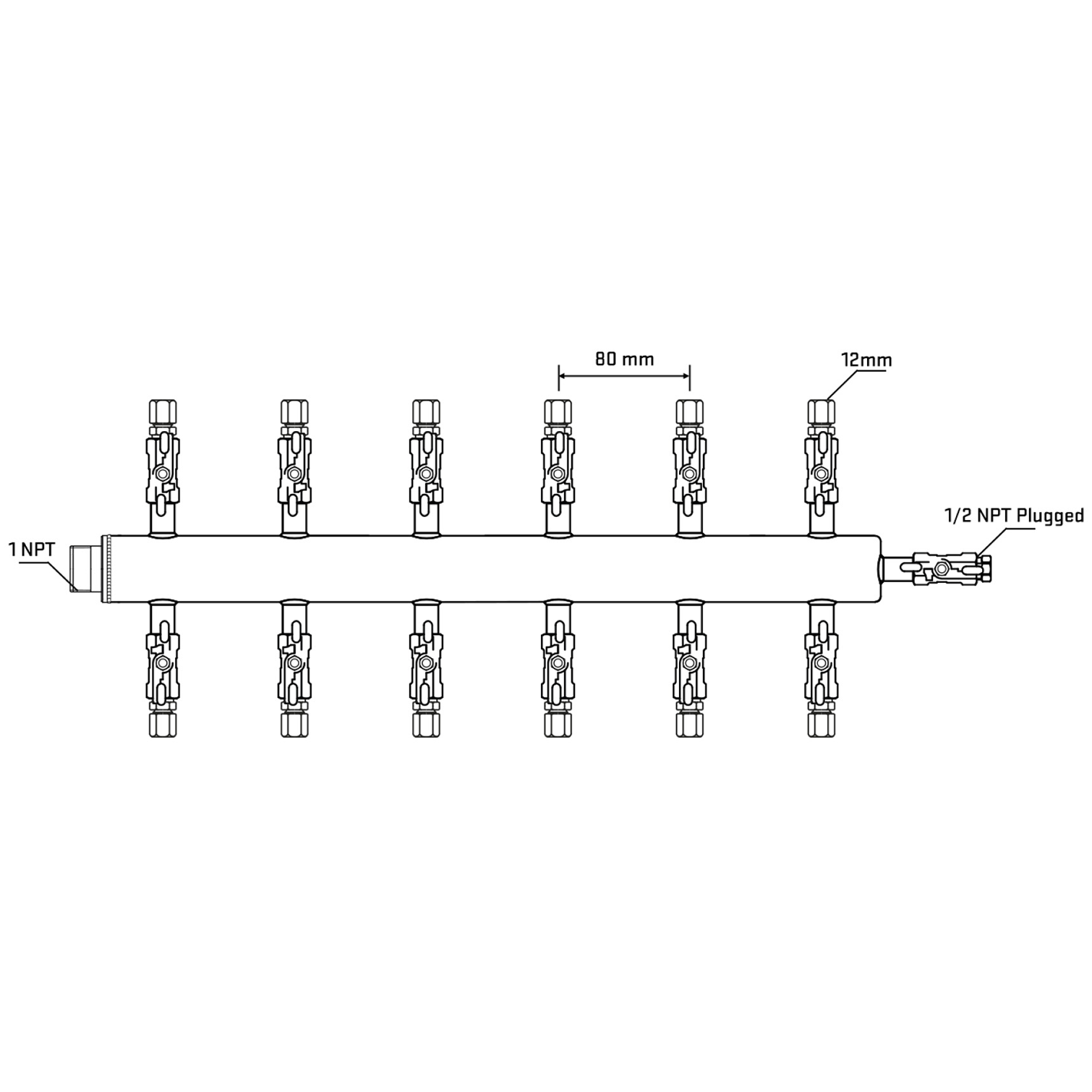 M512A031110 Manifolds Stainless Steel Double Sided