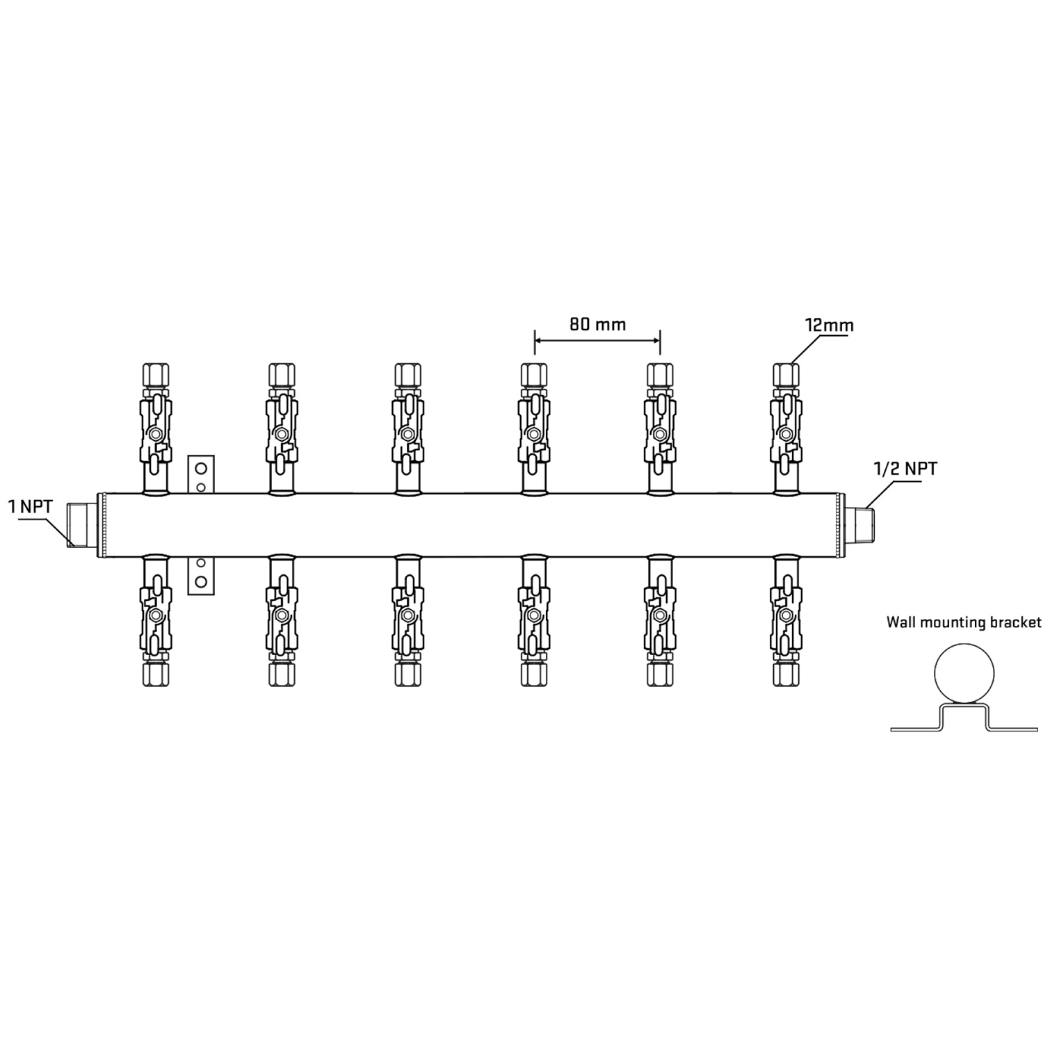 M512A031132 Manifolds Stainless Steel Double Sided