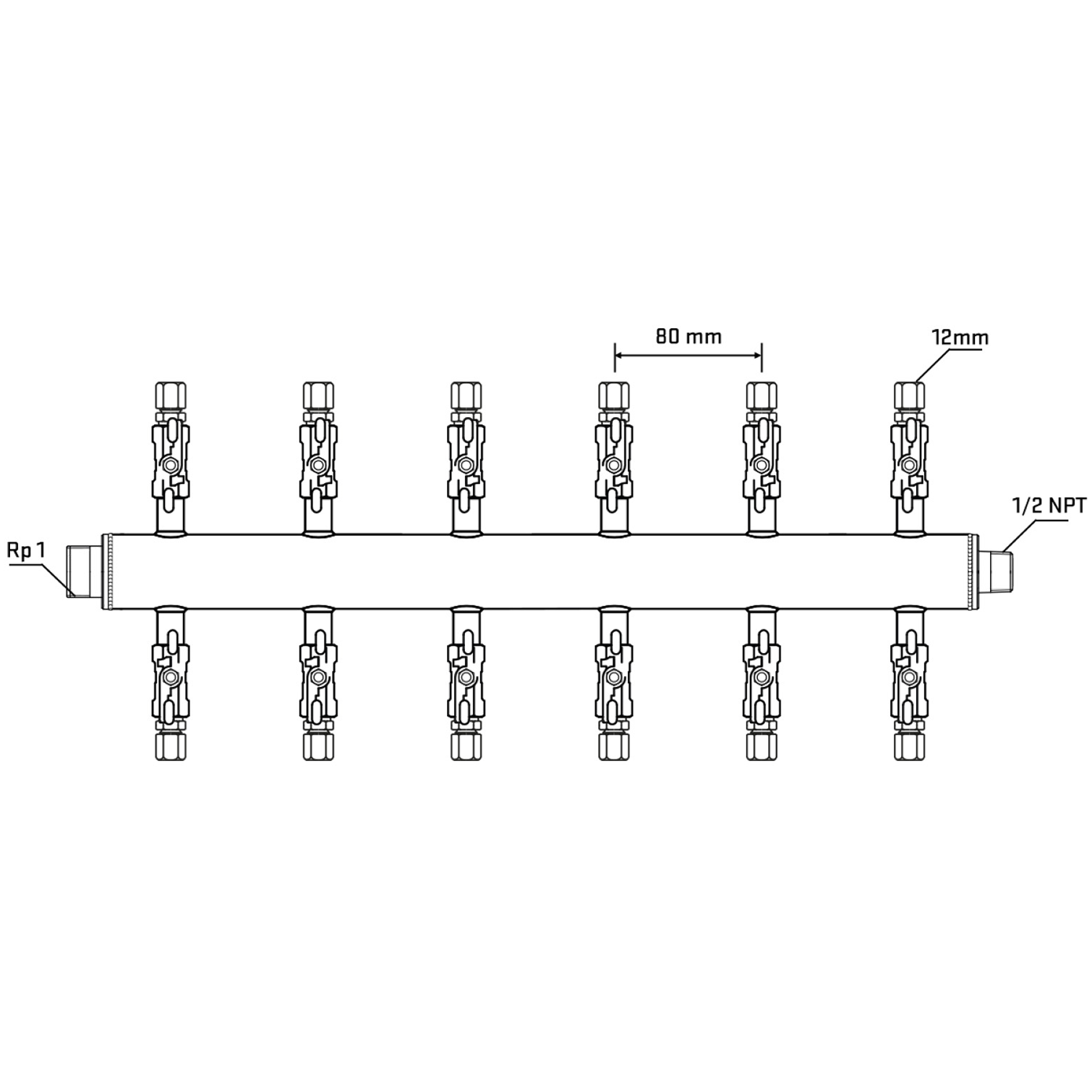 M512A040730 Manifolds Stainless Steel Double Sided