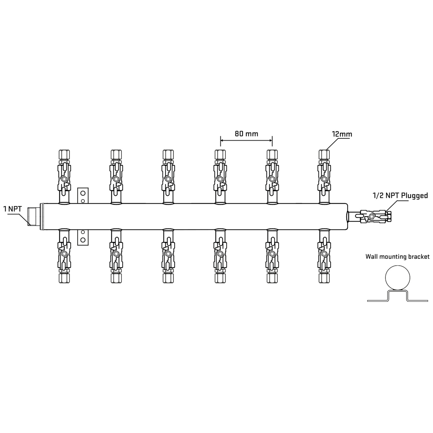 M512A041112 Manifolds Stainless Steel Double Sided