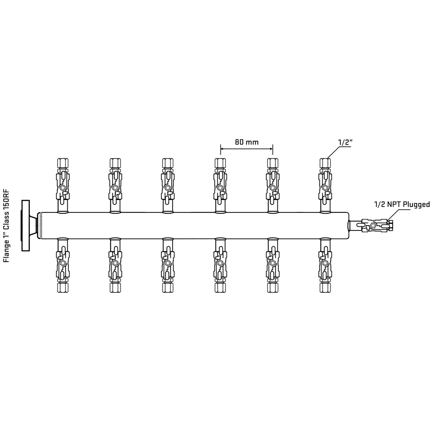 M512A050110 Manifolds Stainless Steel Double Sided