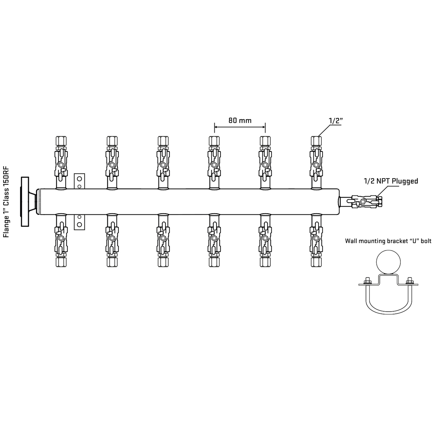 M512A050111 Manifolds Stainless Steel Double Sided