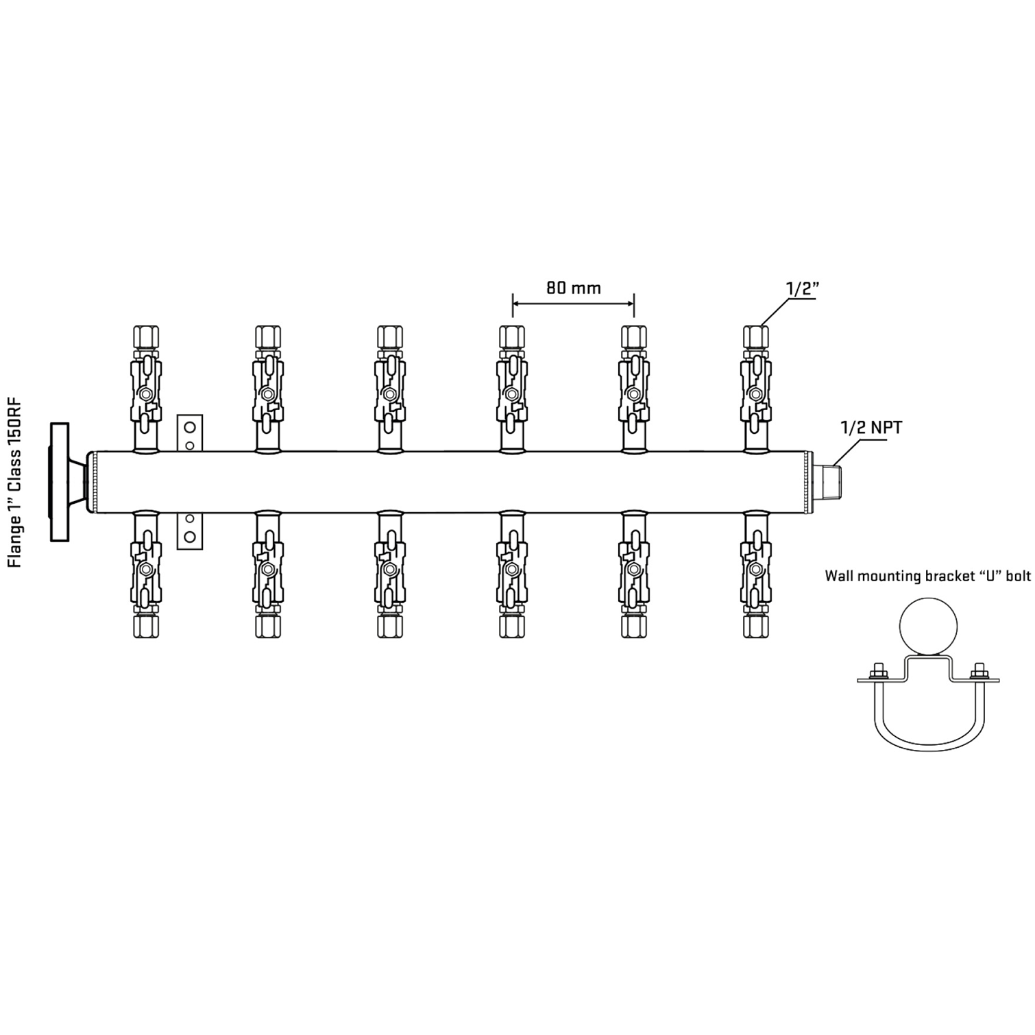 M512A050131 Manifolds Stainless Steel Double Sided