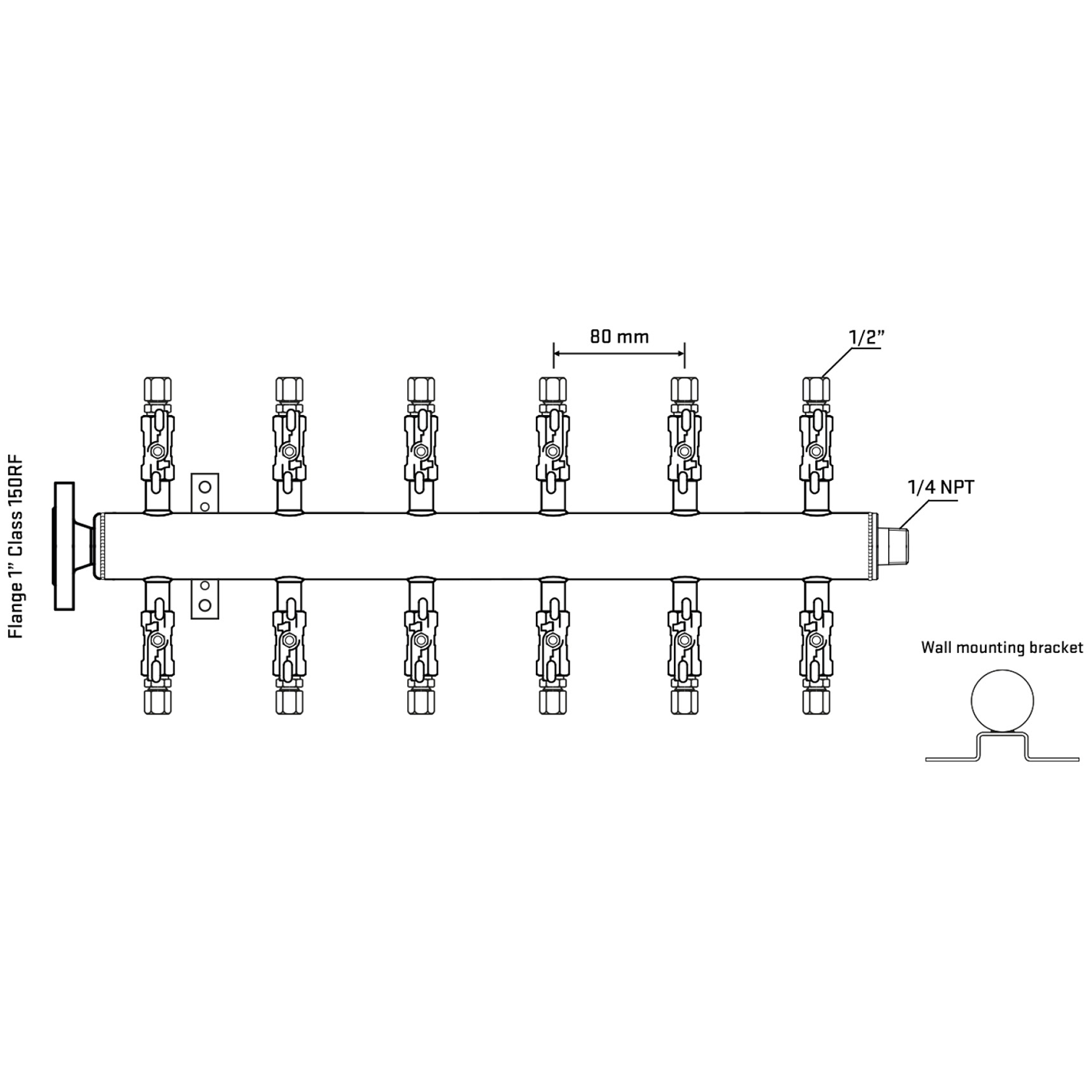 M512A050142 Manifolds Stainless Steel Double Sided