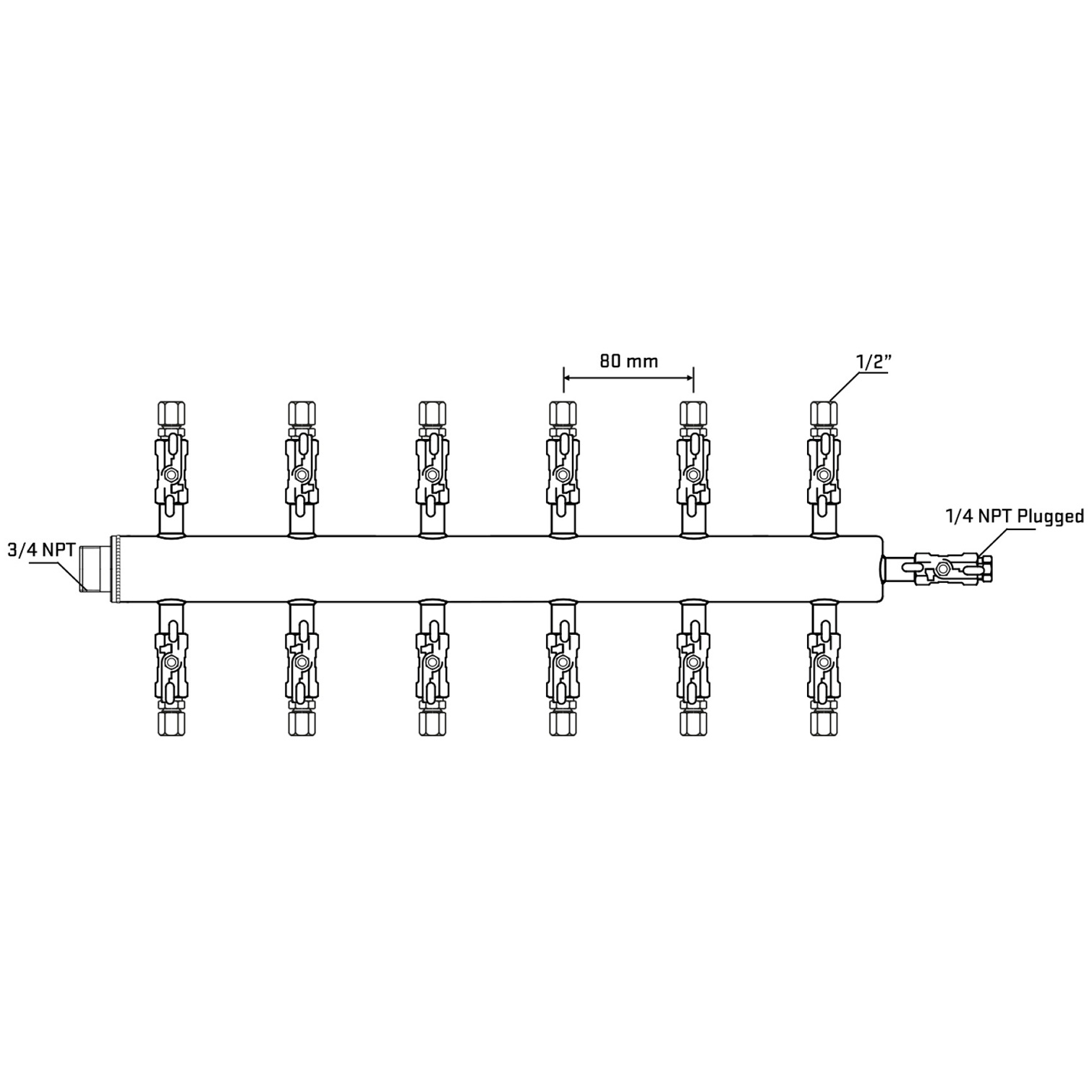 M512A051020 Manifolds Stainless Steel Double Sided