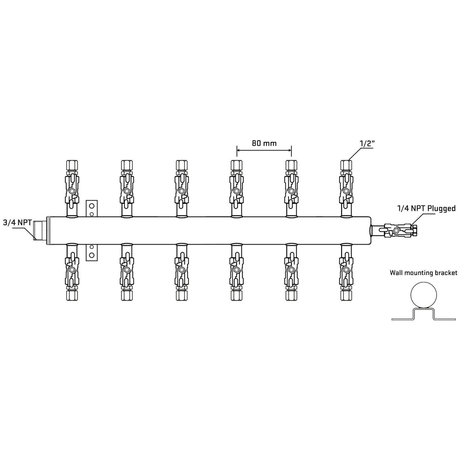 M512A051022 Manifolds Stainless Steel Double Sided