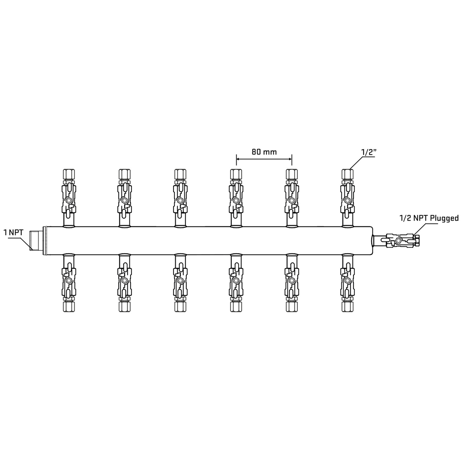 M512A051110 Manifolds Stainless Steel Double Sided