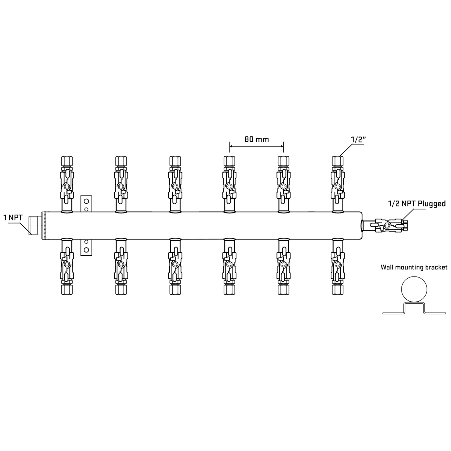 M512A051112 Manifolds Stainless Steel Double Sided