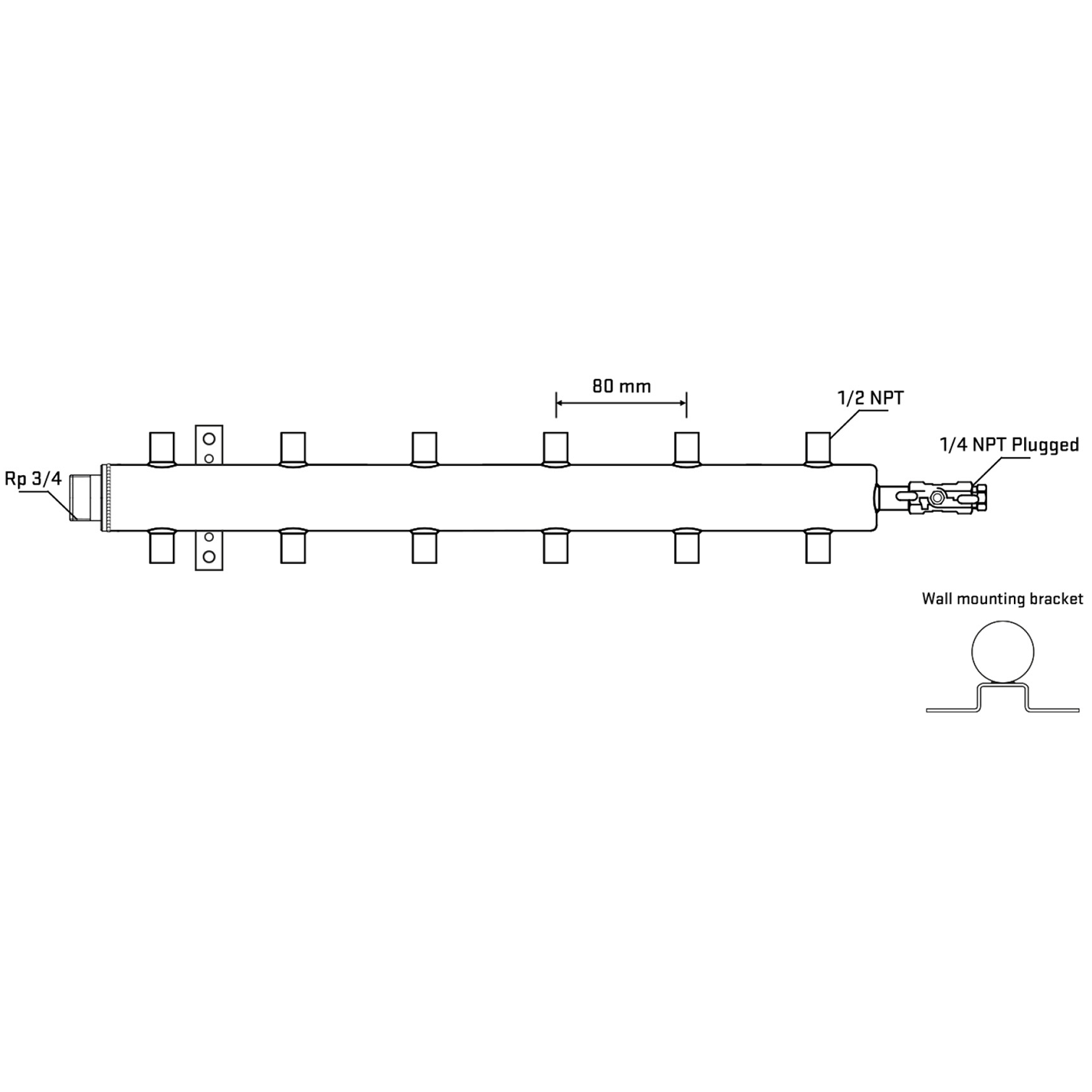 M512A060622 Manifolds Stainless Steel Double Sided