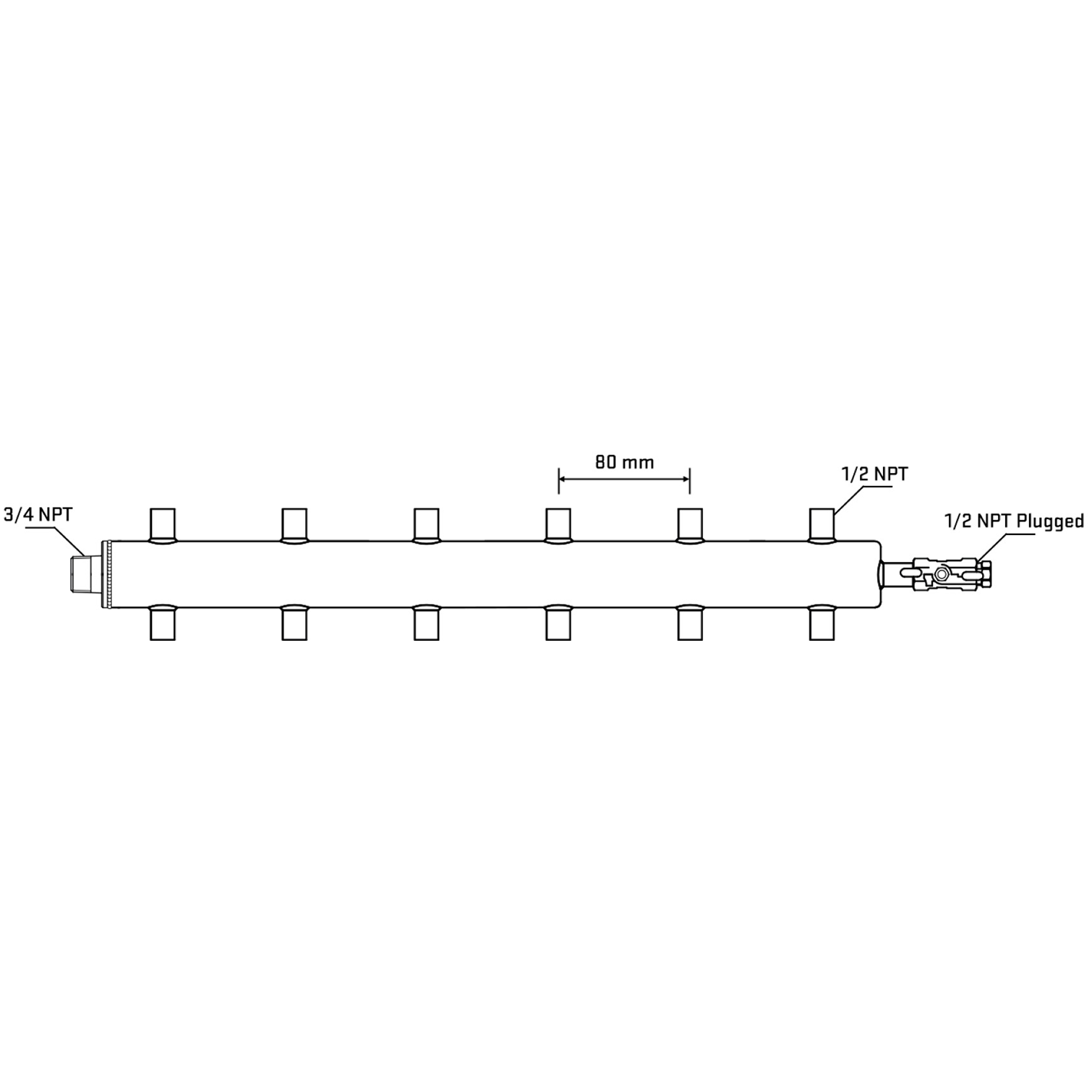 M512A060810 Manifolds Stainless Steel Double Sided