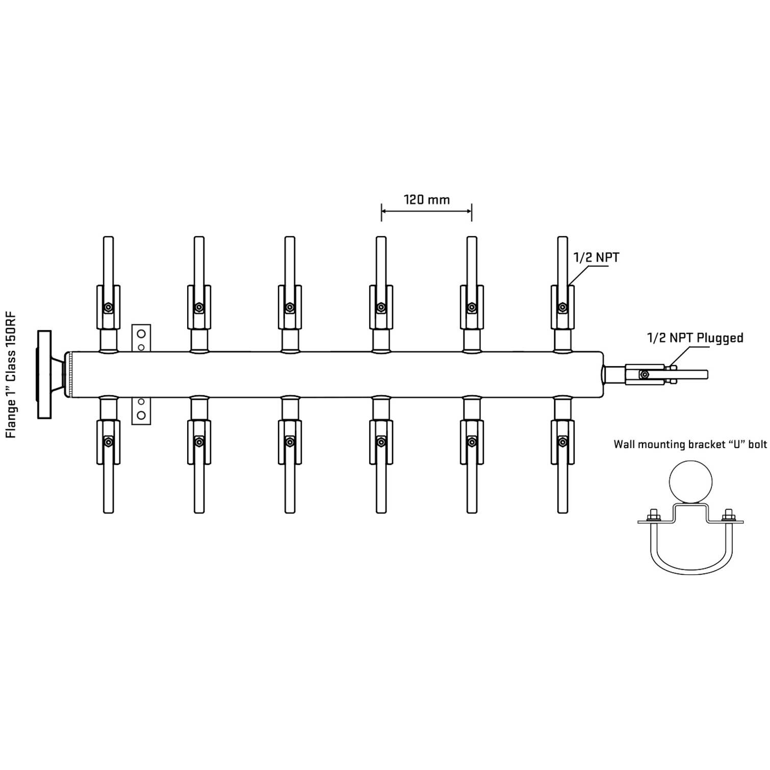 M512B080111 Manifolds Stainless Steel Double Sided