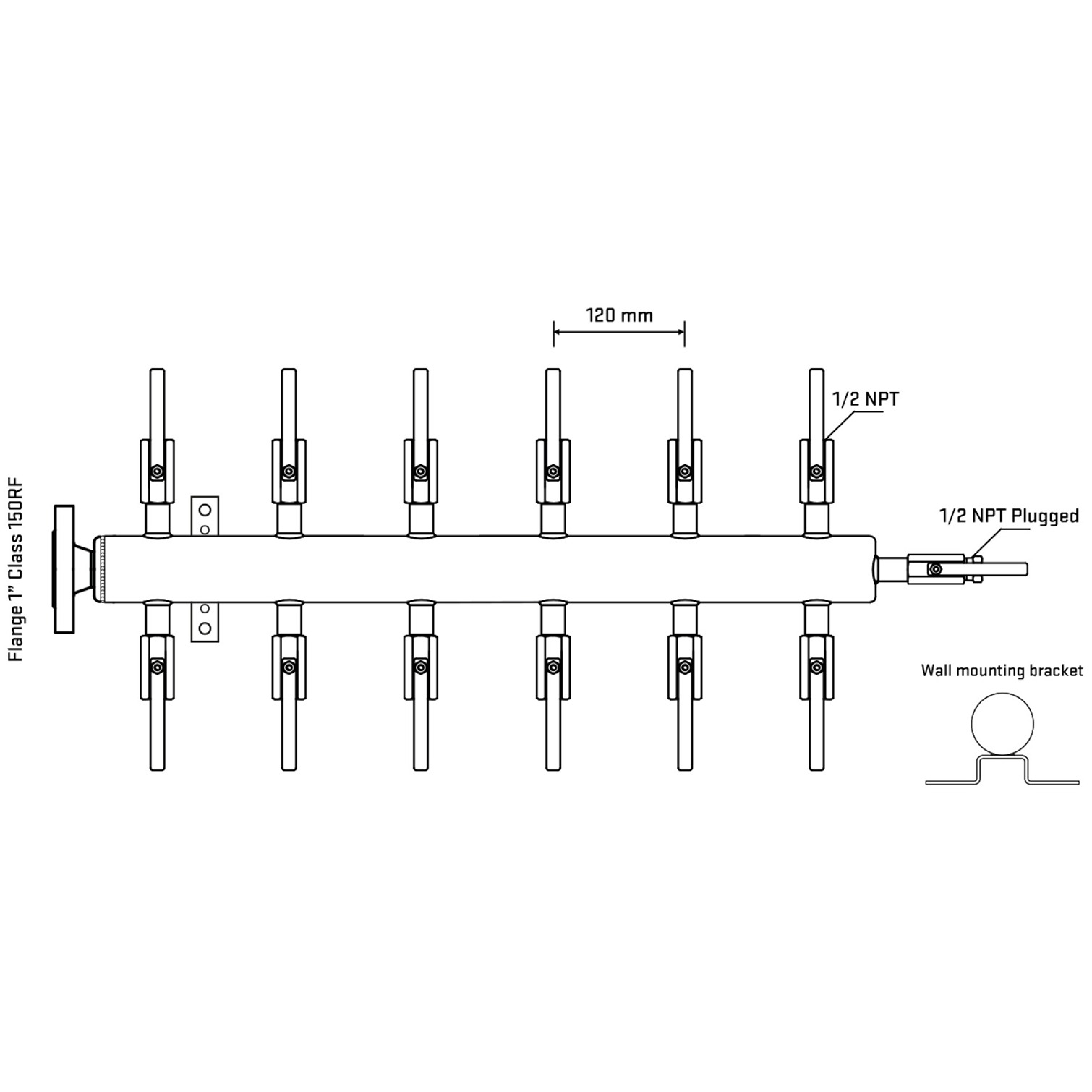 M512B080112 Manifolds Stainless Steel Double Sided