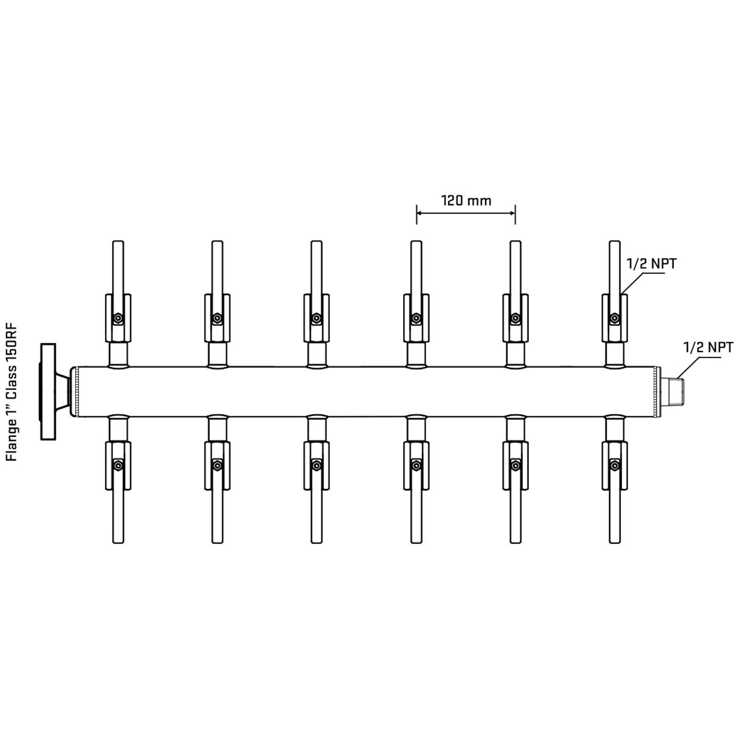 M512B080130 Manifolds Stainless Steel Double Sided