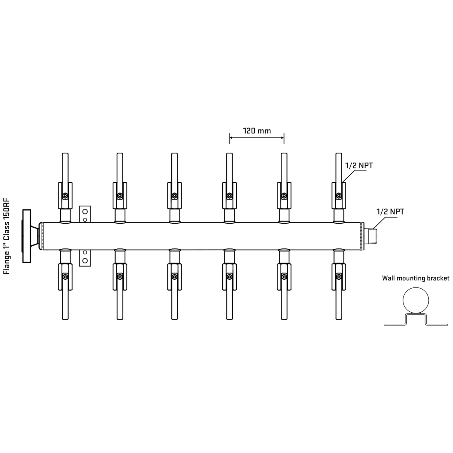 M512B080132 Manifolds Stainless Steel Double Sided