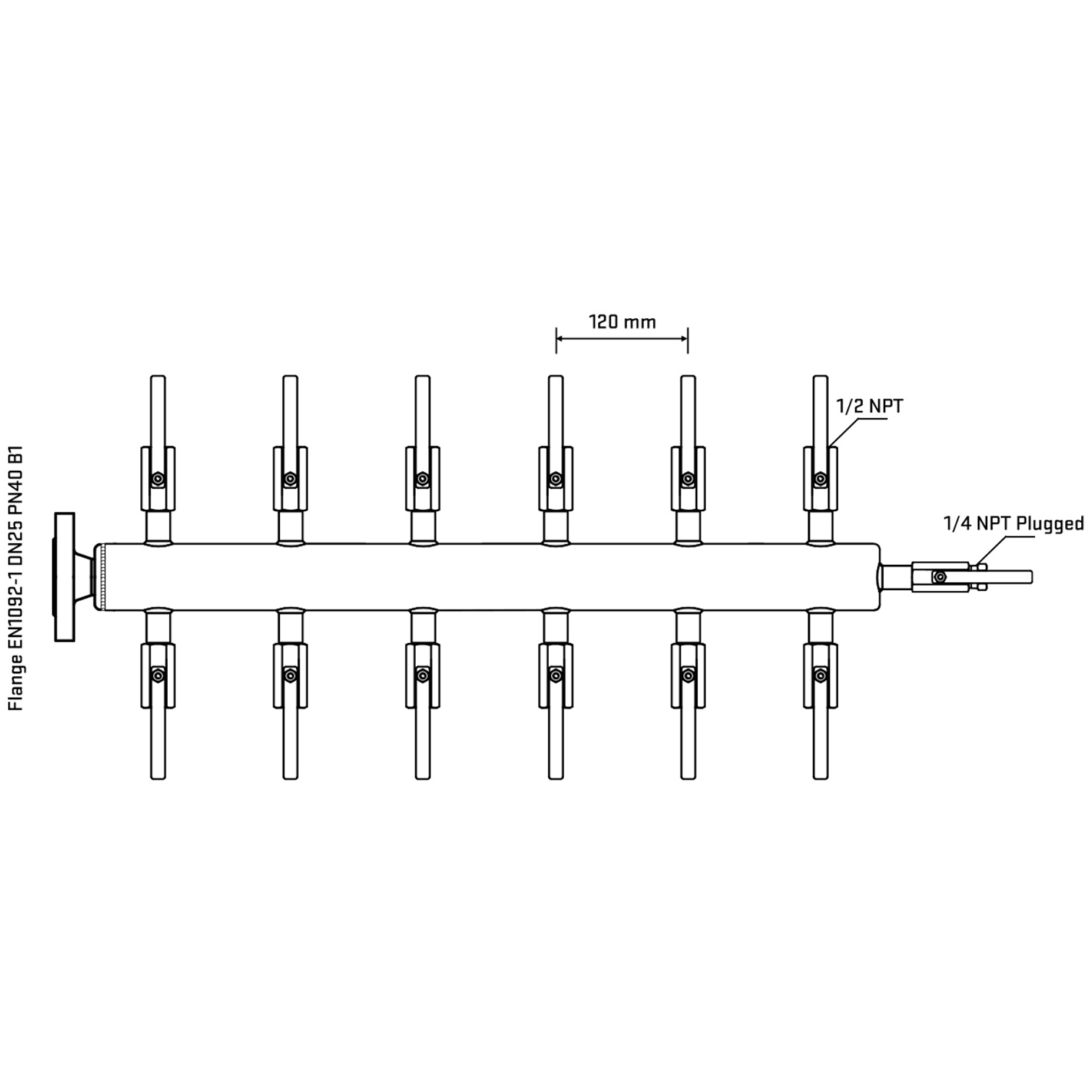 M512B080320 Manifolds Stainless Steel Double Sided