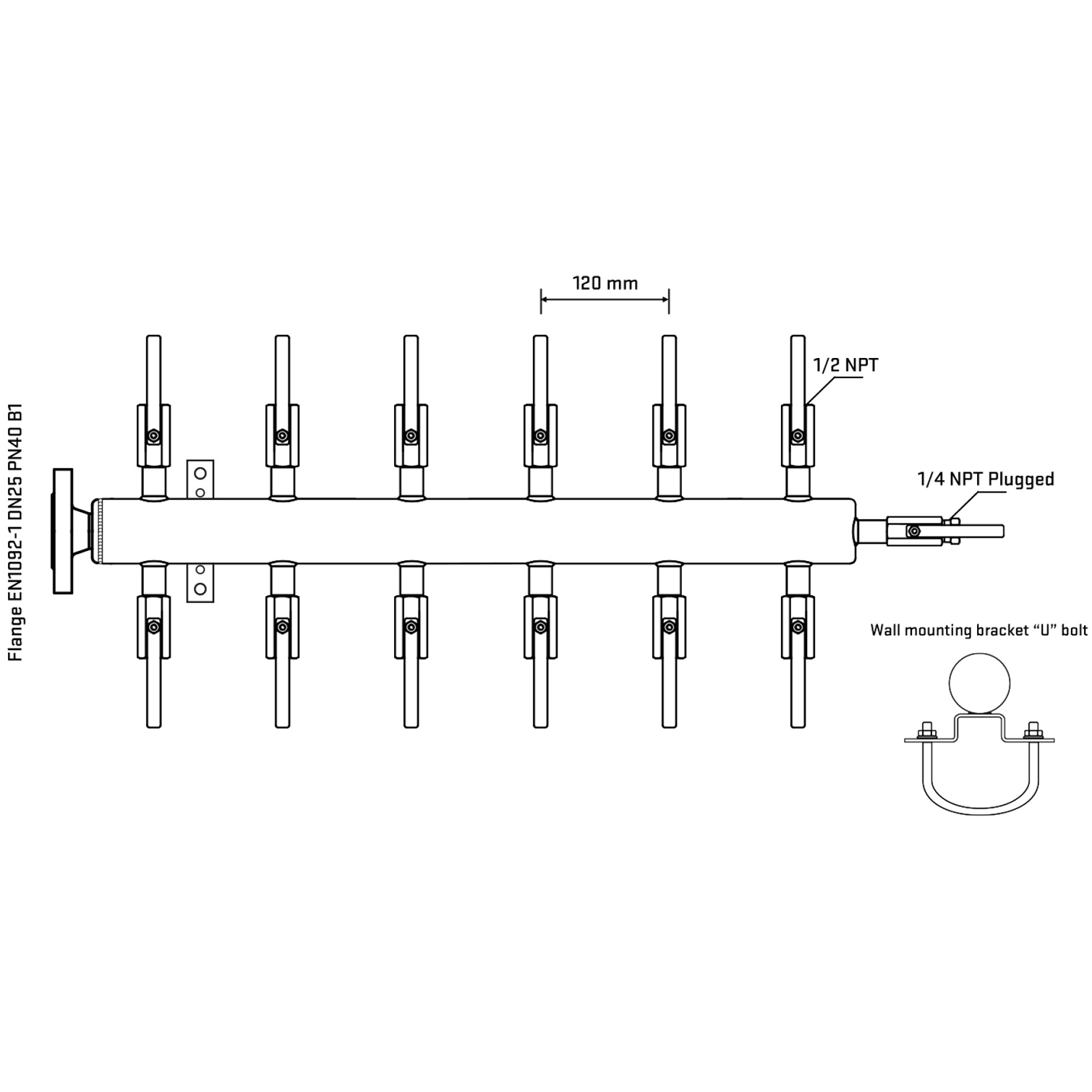 M512B080321 Manifolds Stainless Steel Double Sided