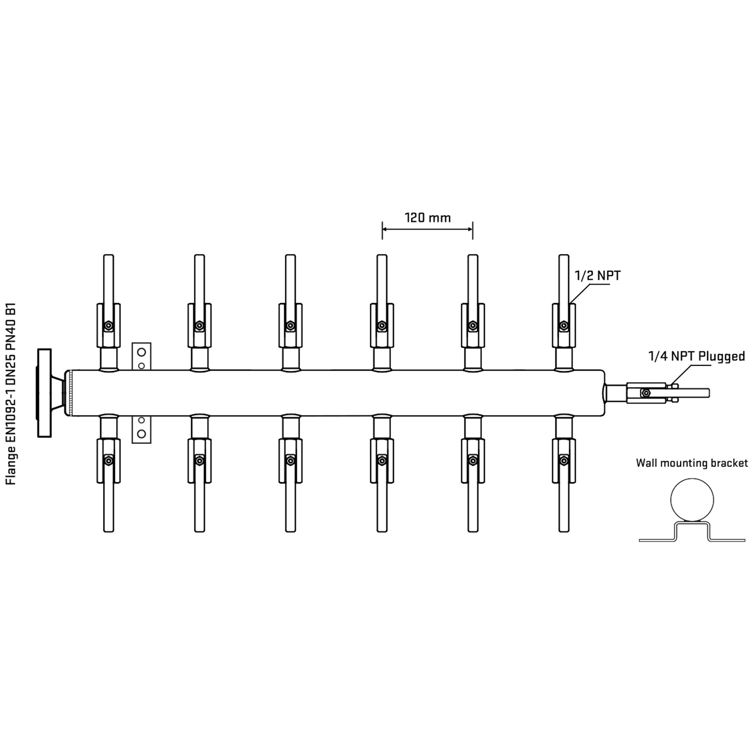 M512B080322 Manifolds Stainless Steel Double Sided