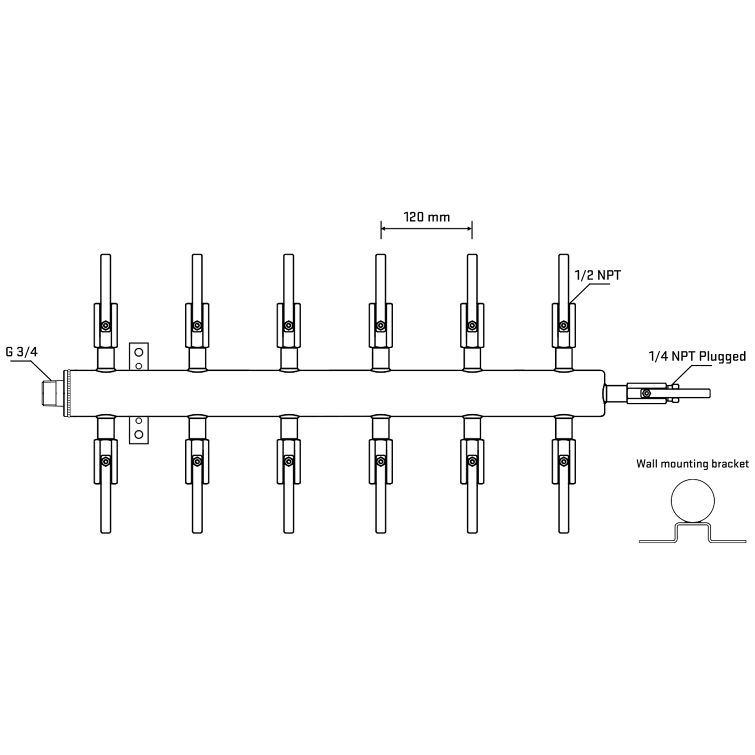 M512B080422 Manifolds Stainless Steel Double Sided