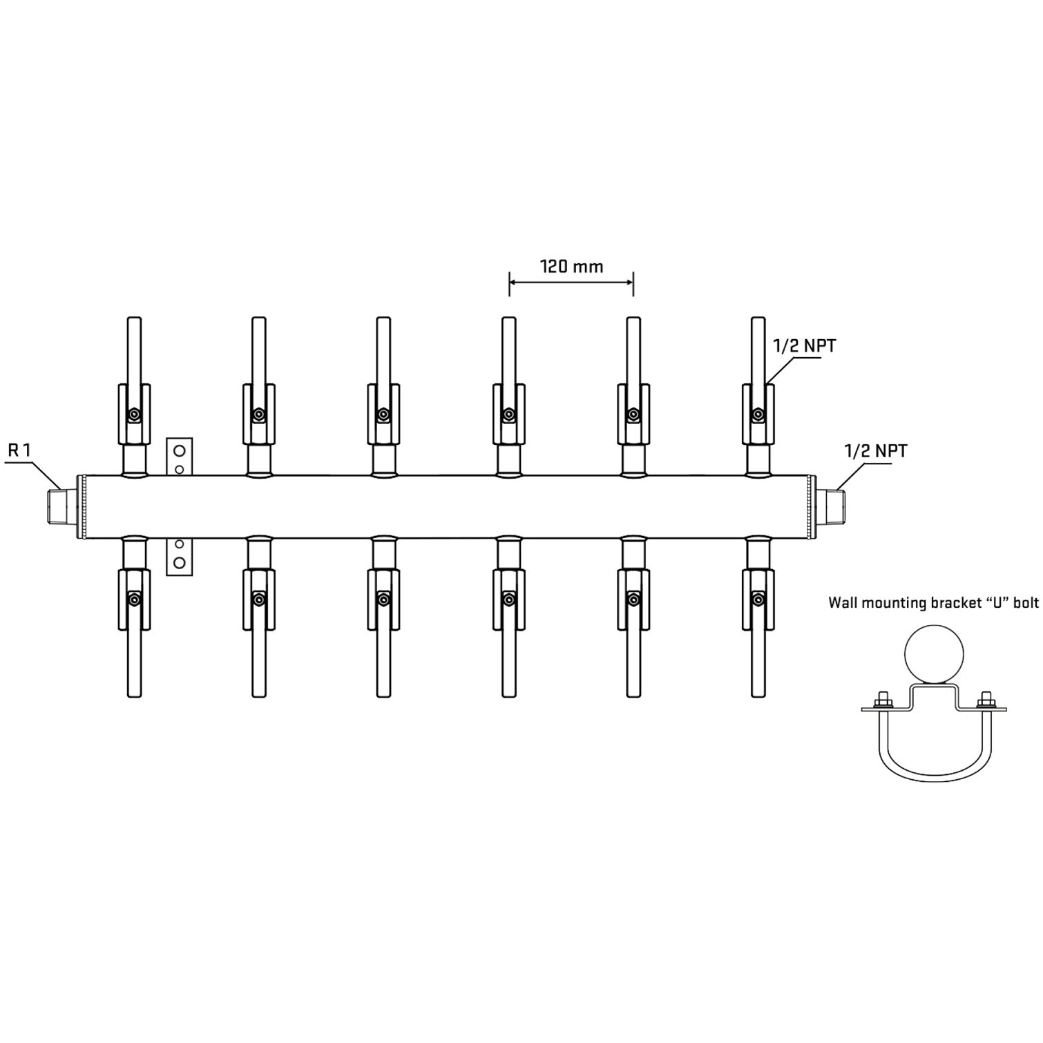 M512B080531 Manifolds Stainless Steel Double Sided