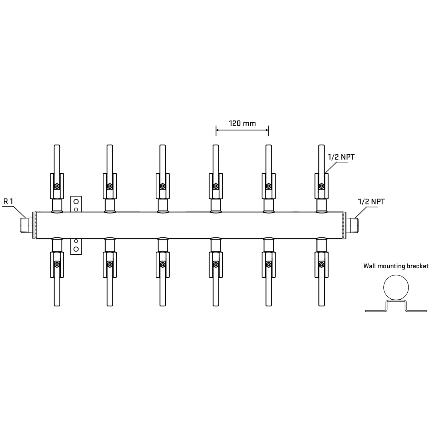 M512B080532 Manifolds Stainless Steel Double Sided