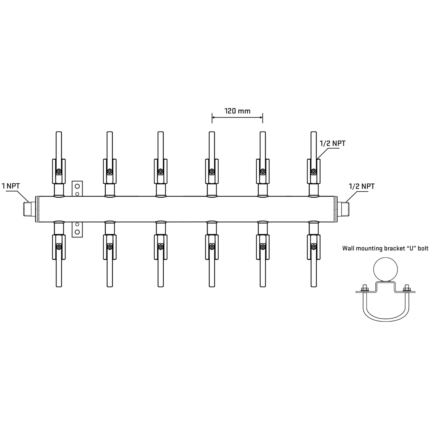 M512B080931 Manifolds Stainless Steel Double Sided