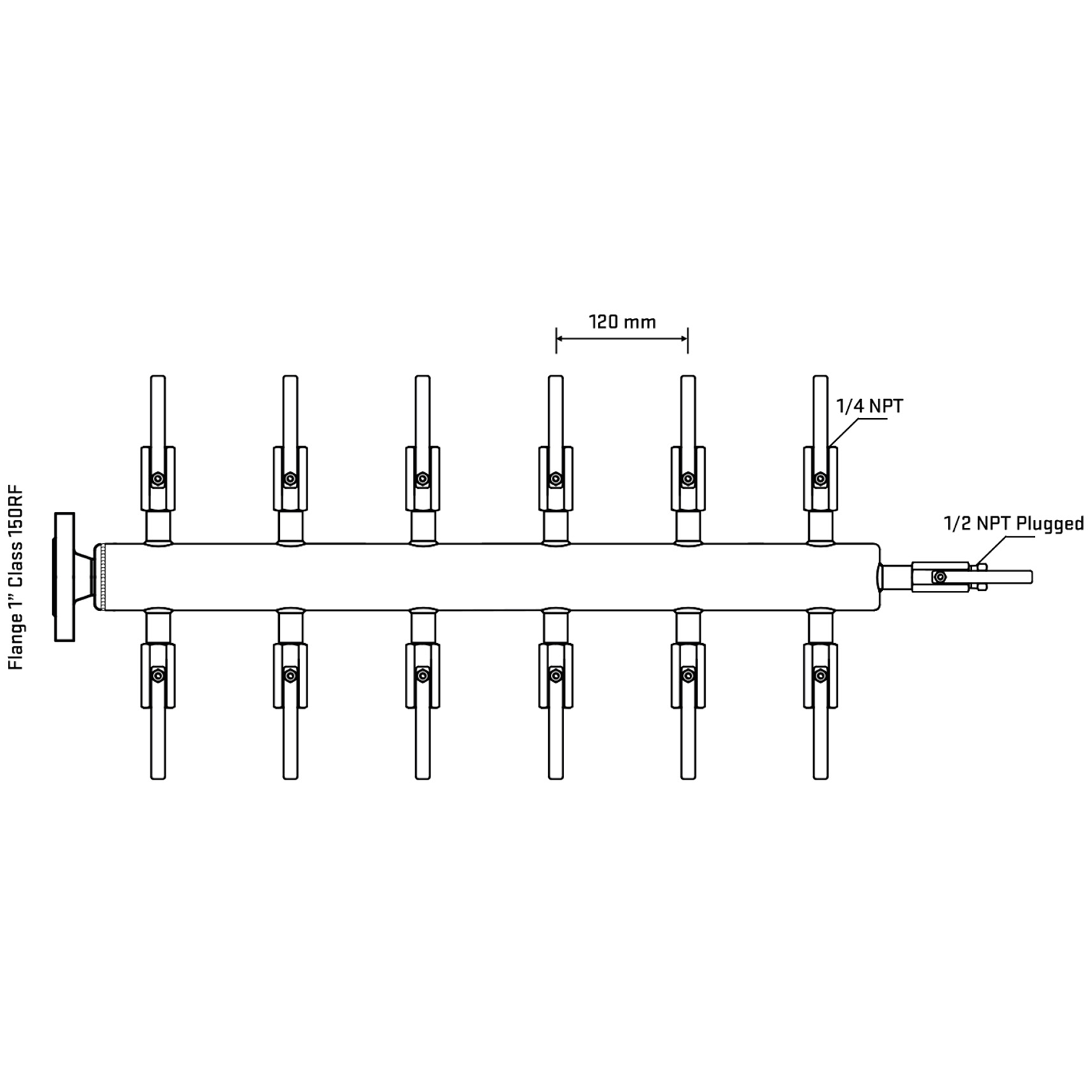 M512B090110 Manifolds Stainless Steel Double Sided